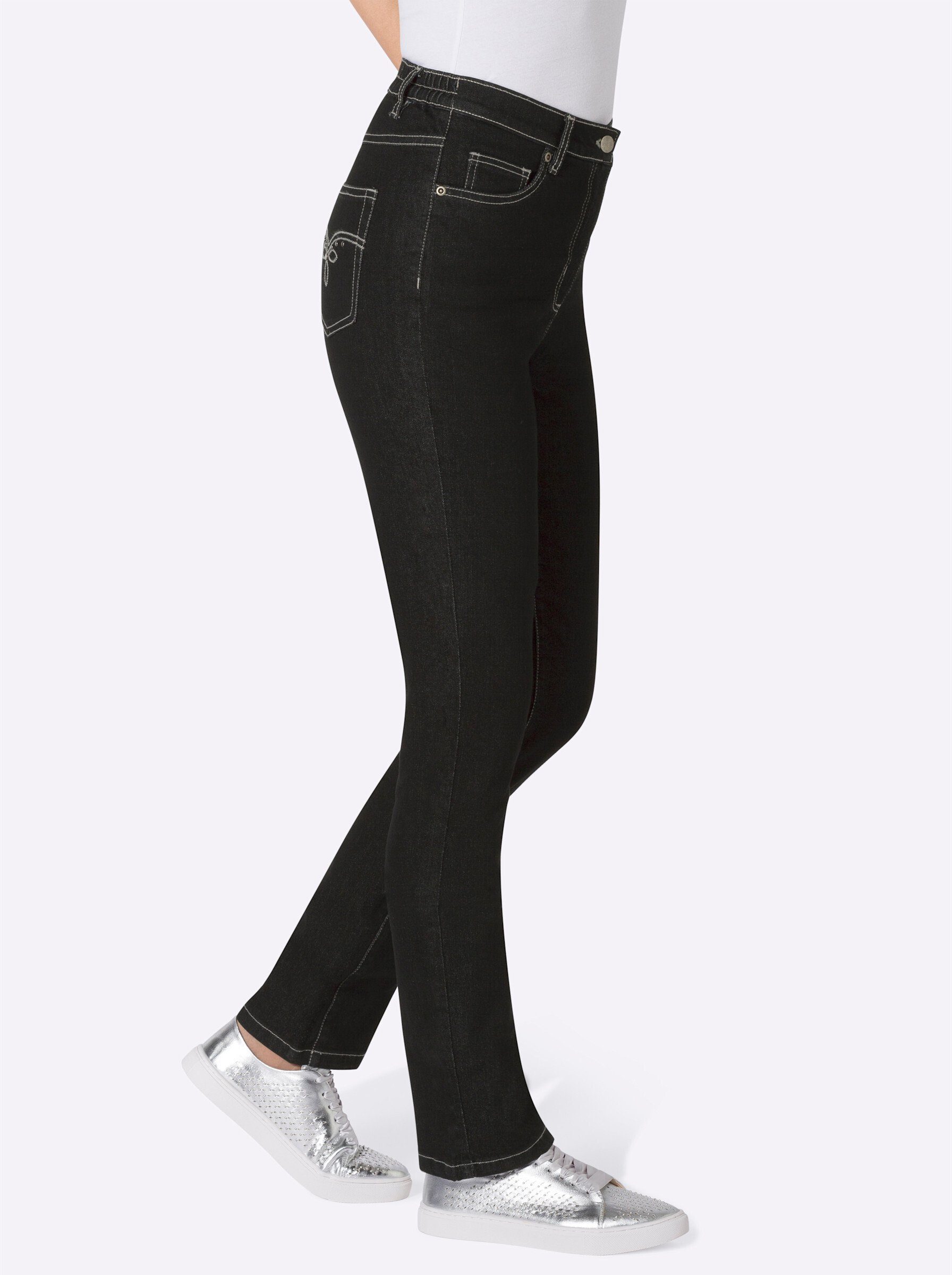 Sieh Jeans an! Bequeme black-denim