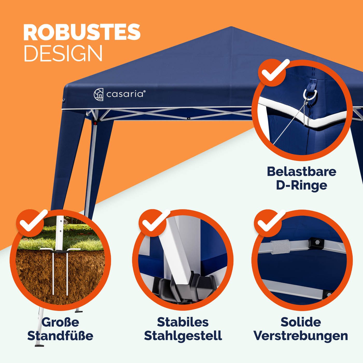 Casaria Pavillon, 300x300 cm Pavillon Set mit 4x Seitenwände UV-Schutz 50+ inkl. Tasche