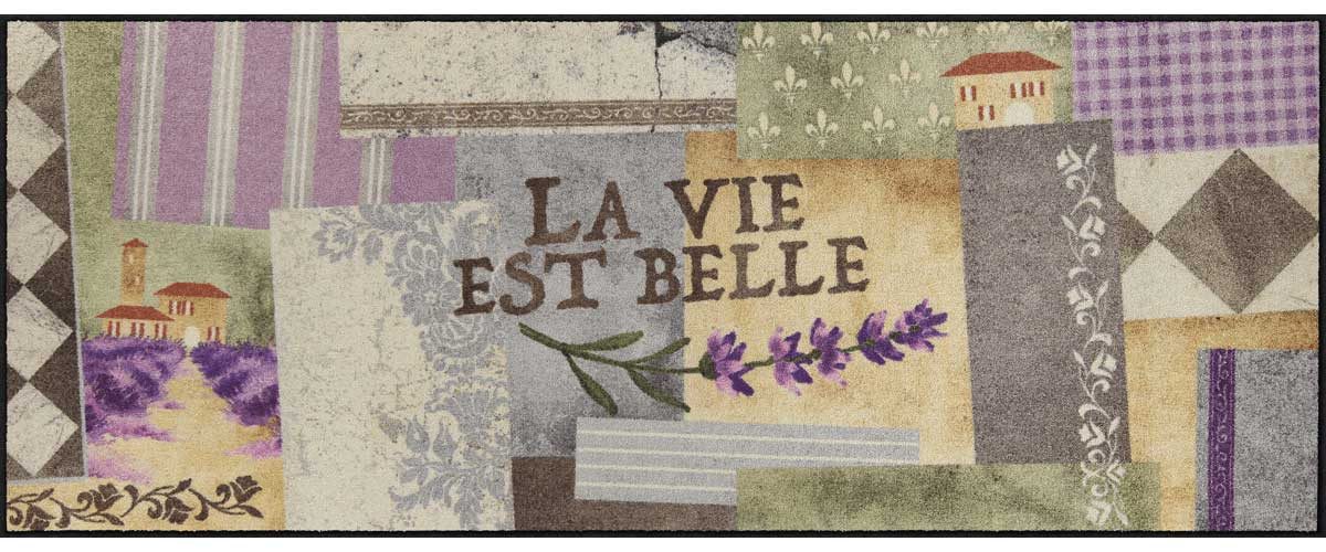 Salonloewe Läufer Teppichläufer 75x190 La vie est belle lila, Läufer groß, Höhe: 750 mm