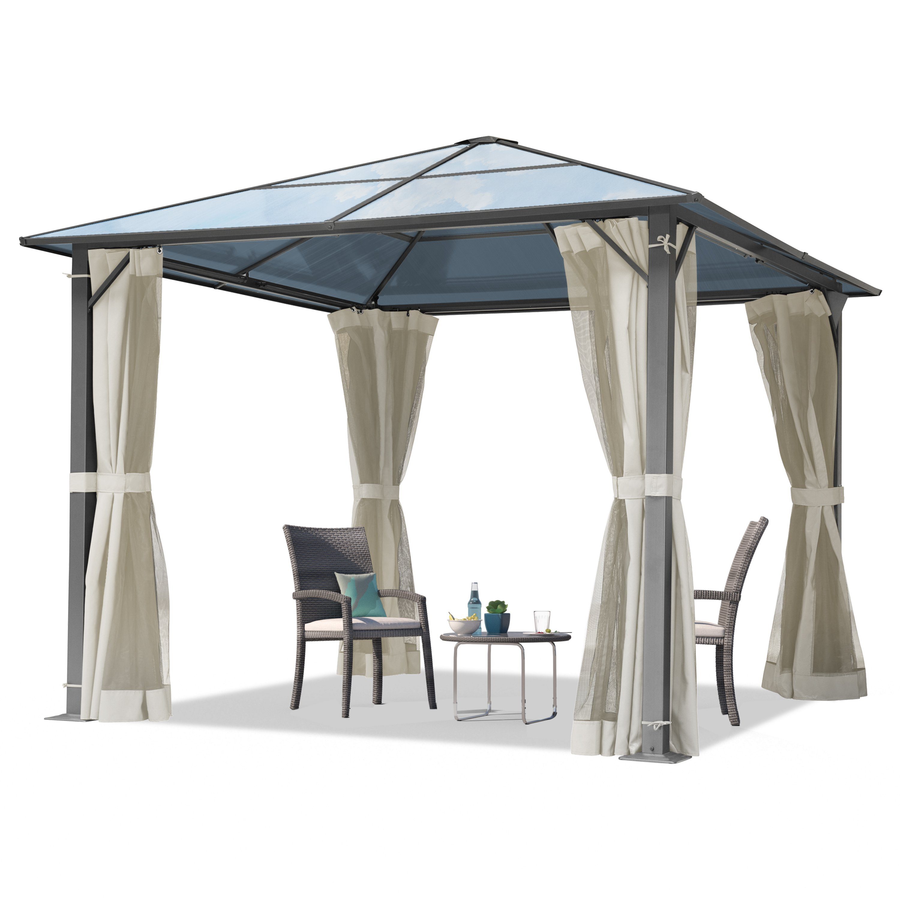 TOOLPORT Pavillon Gartenpavillon Moonlight Deluxe crème, günstig online kaufen