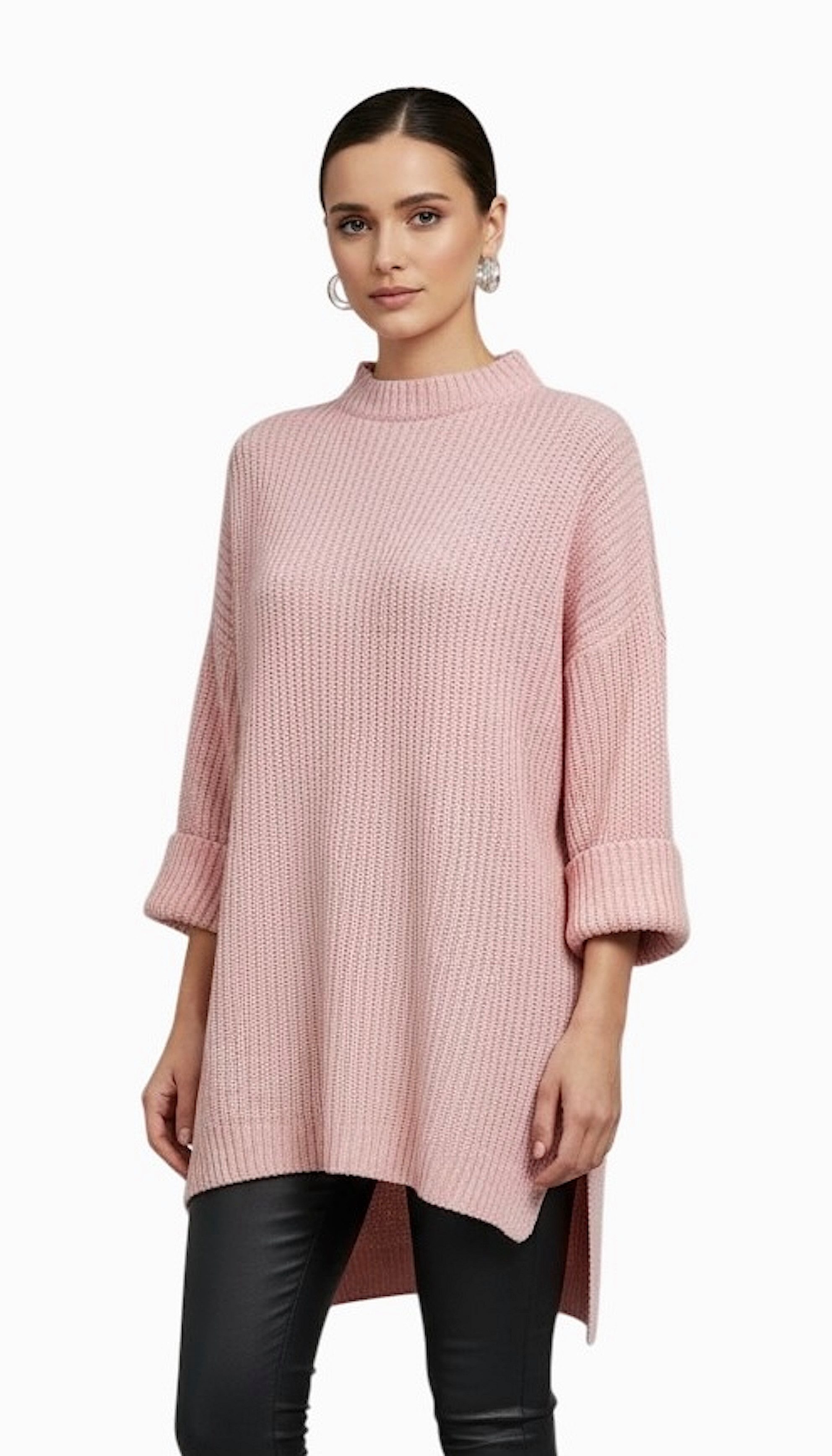 Worldclassca Длинные WORLDCLASSCA Damen Oversize Strickpulllover Lang Pulli Oberteil Neue Kollektion - Stilvolle und gemütliche Strickmode für Damen