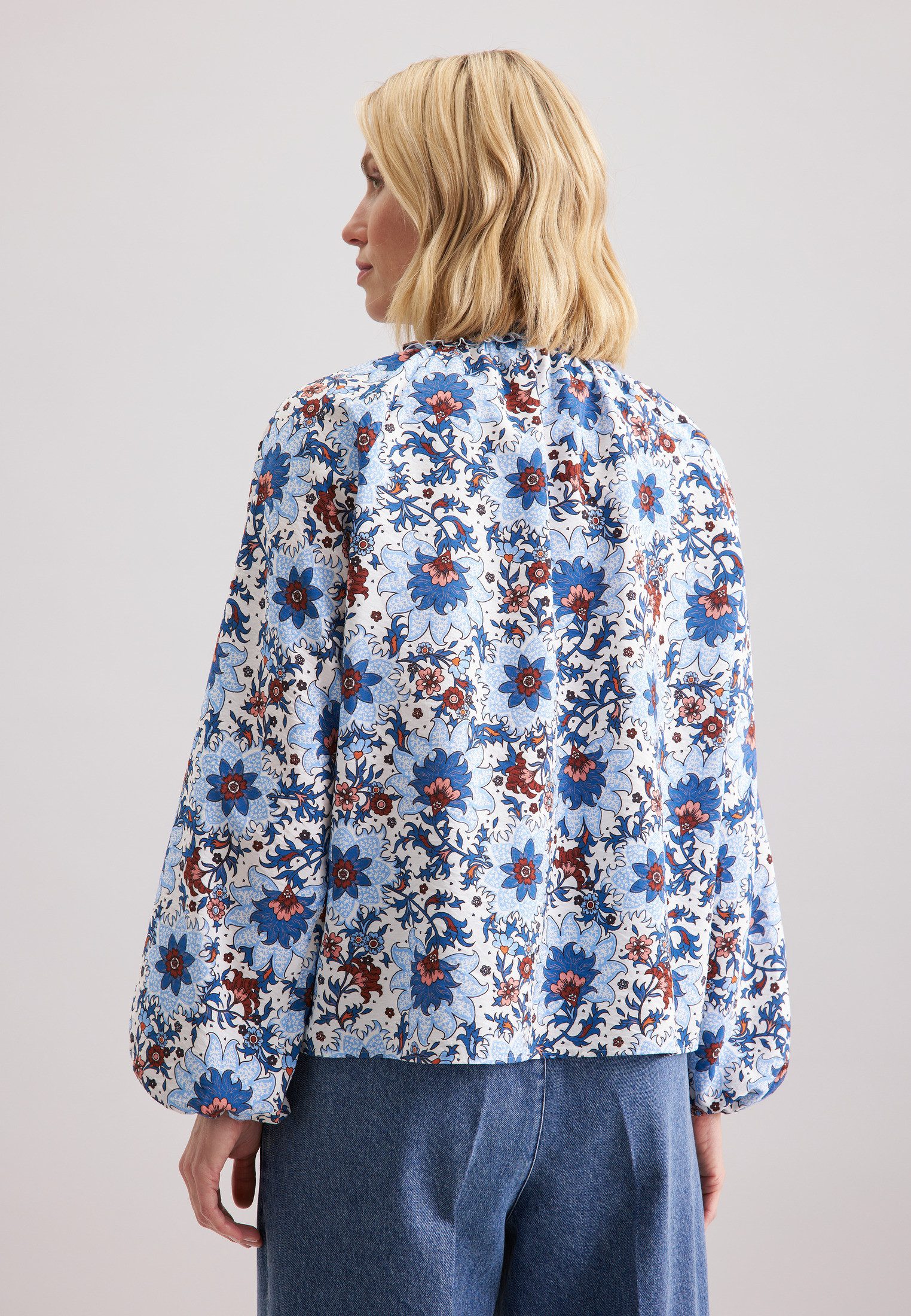 seidensticker Klassische Bluse Schwarze Rose Tunika Druck günstig online kaufen