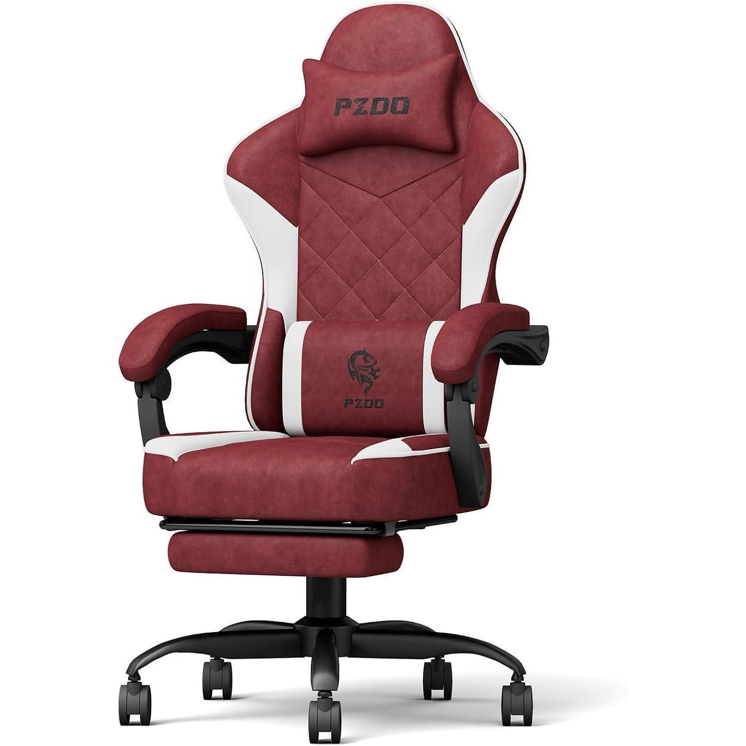 Gaming Chair Ergonomischer Gaming Stuhl mit Fußstütze, Racing