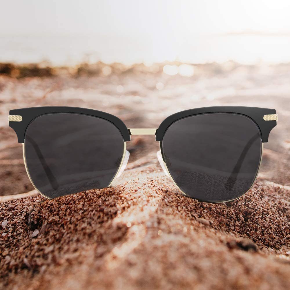 Luxear Sonnenbrille Sunglasses Verlaufsglas Retro Damen Metallbügeln