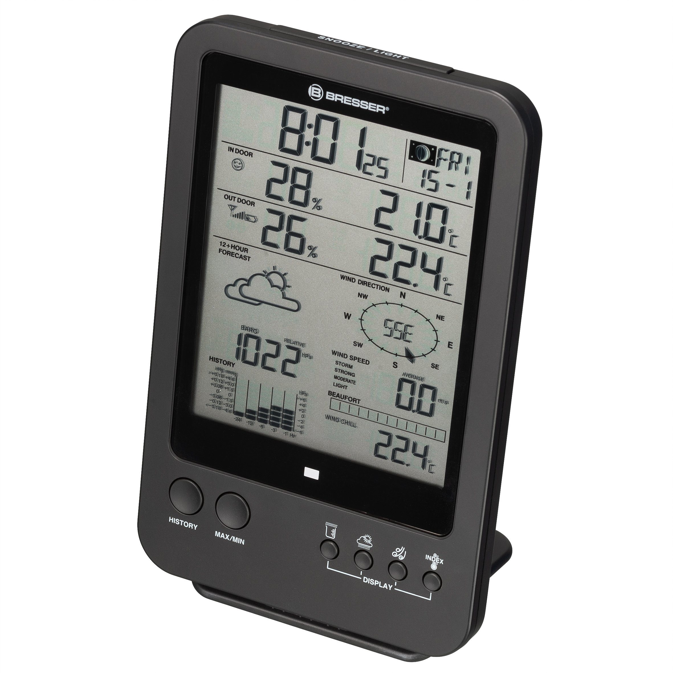 BRESSER BRESSER 5-in-1-Wetterstation, schwarz Wetterstation