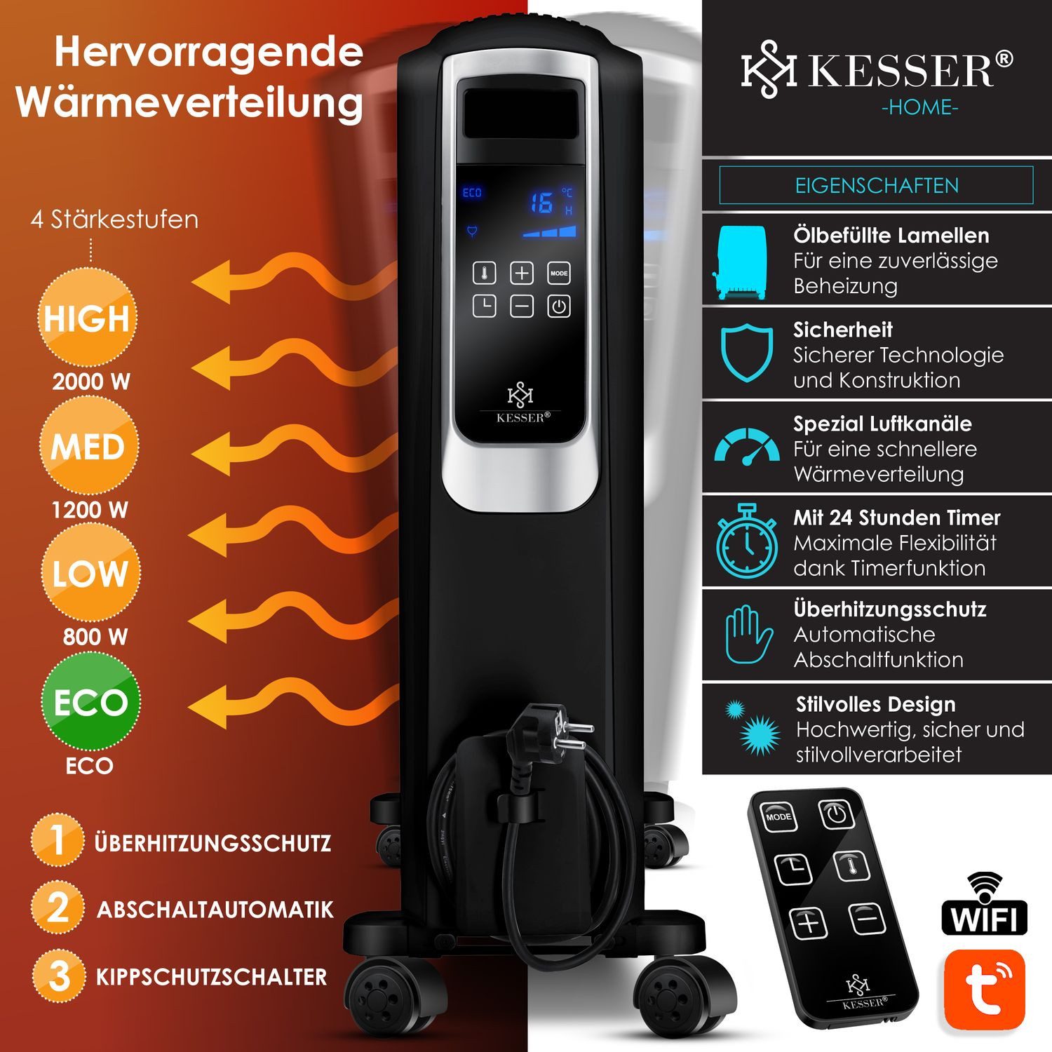 KESSER Ölradiator, 2000 W, Ölradiator mit günstig online kaufen