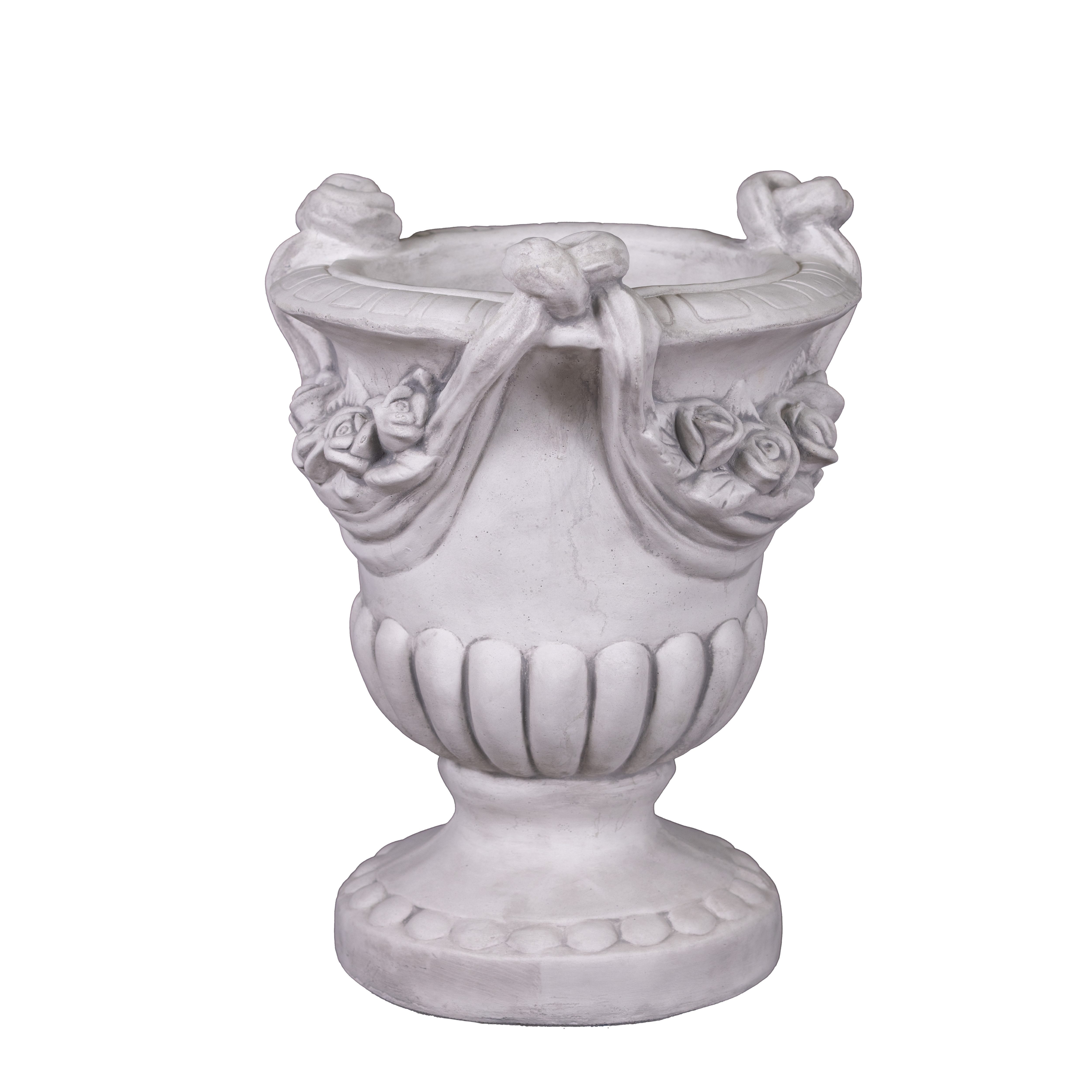 gartendekoparadies.de Pflanzkübel Blumentopf mit Rosenmuster Pflanzgefäß, H. 51 cm, 12 Liter, 37 kg, Frostsicher