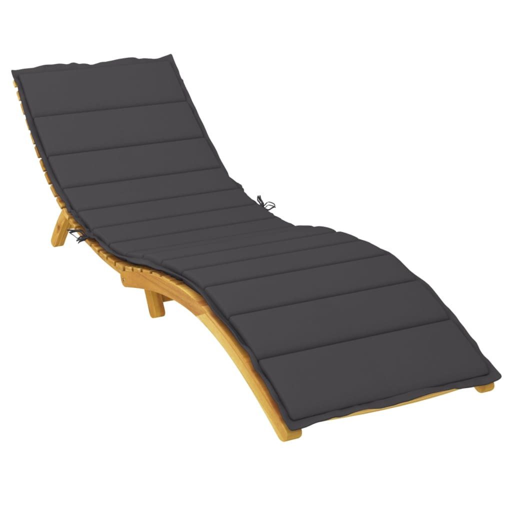 vidaXL Sitzauflage Sonnenliegen-Auflage Schwarz 200x50x3 cm Oxford-Gewebe, (1 St)