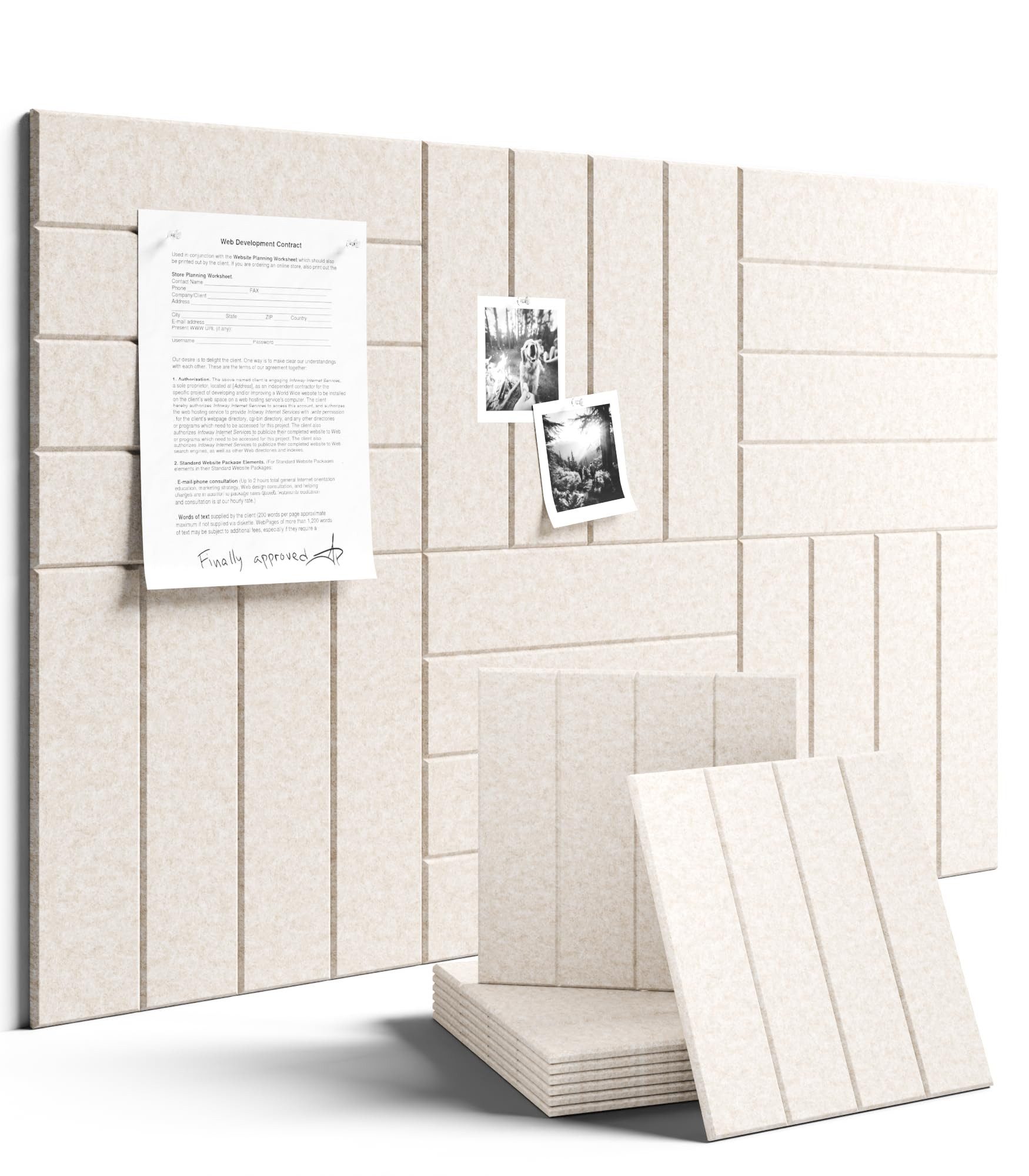 Agger Pinnwand Filz-Pinnwand-Fliesen 30x30cm – Alternative zu Korktafeln – 6er, (6-tlg), Dicke Wandpaneele für die Bürogestaltung