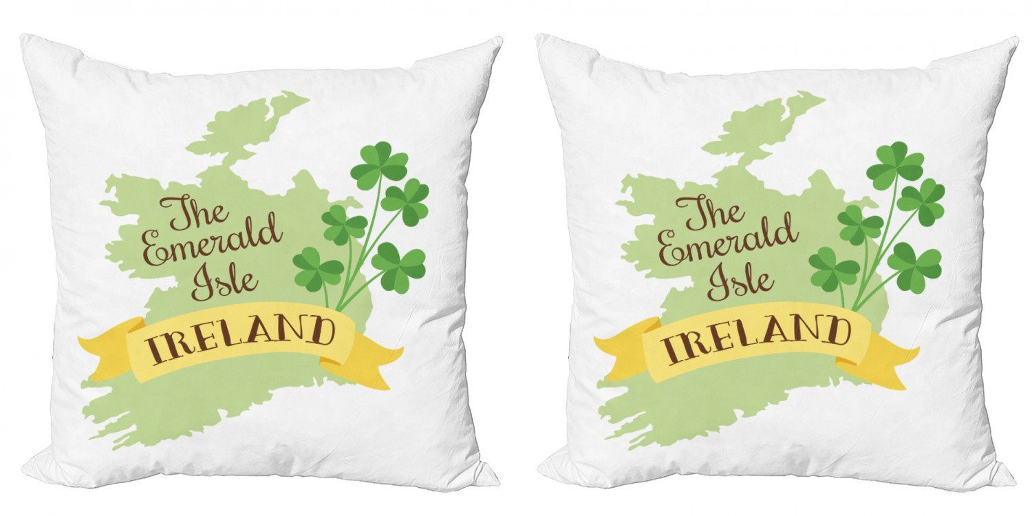 Abakuhaus (2 Kissenbezüge Isle Modern Accent Doppelseitiger Irland Karte Die Leaves Stück), Digitaldruck, Emerald