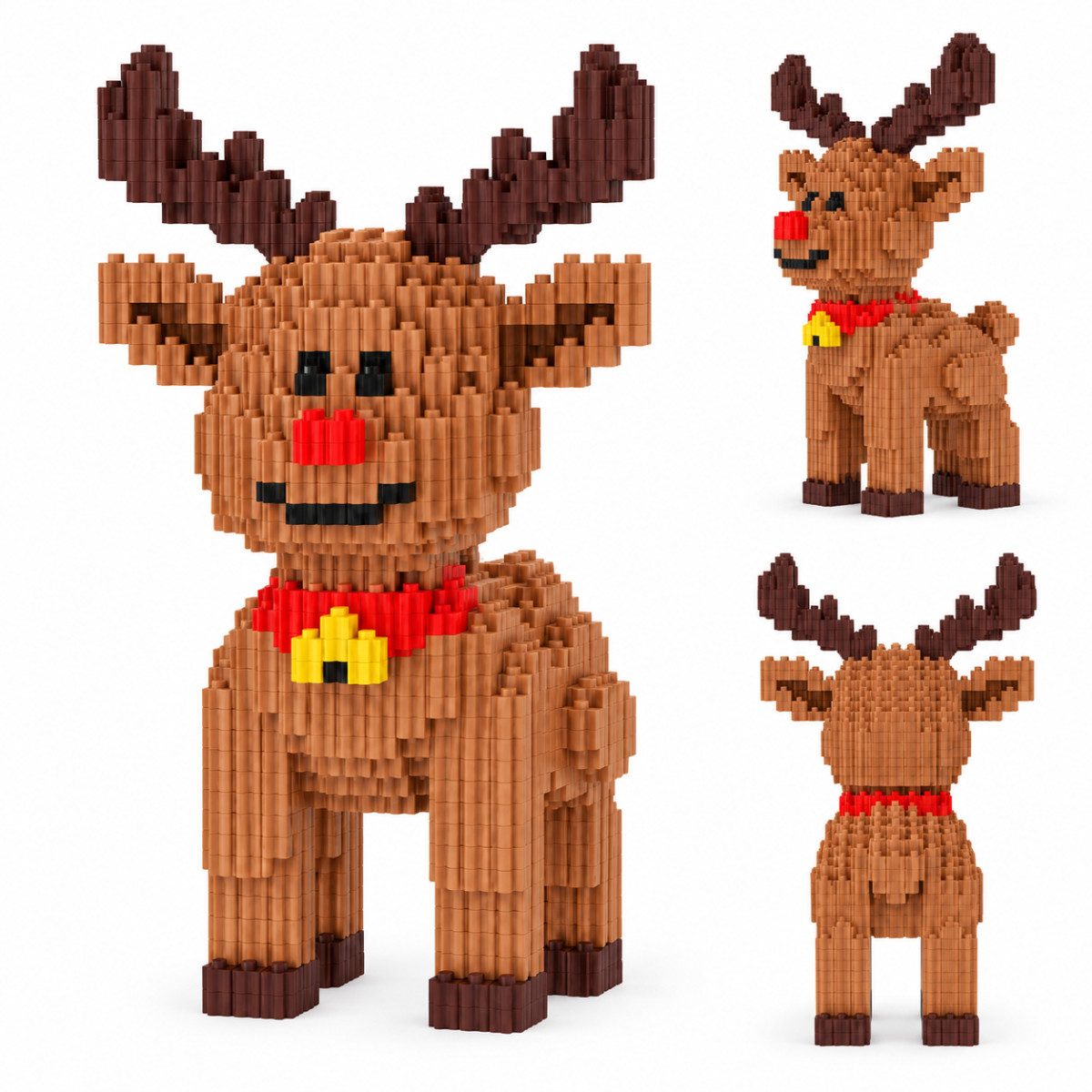 R2 Invest Rentier Klemmbausteine 3D Weihnachtsfigur 21 cm ab 8 Jahren Spielbausteine von R2 Invest