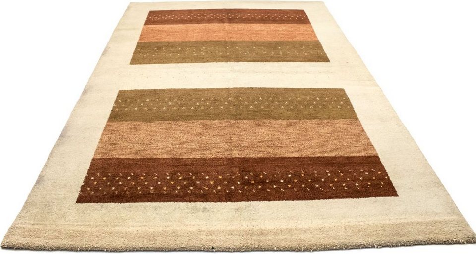 Wollteppich Gabbeh Teppich handgeknüpft beige, morgenland, rechteckig, Höhe:  18 mm, handgeknüpft