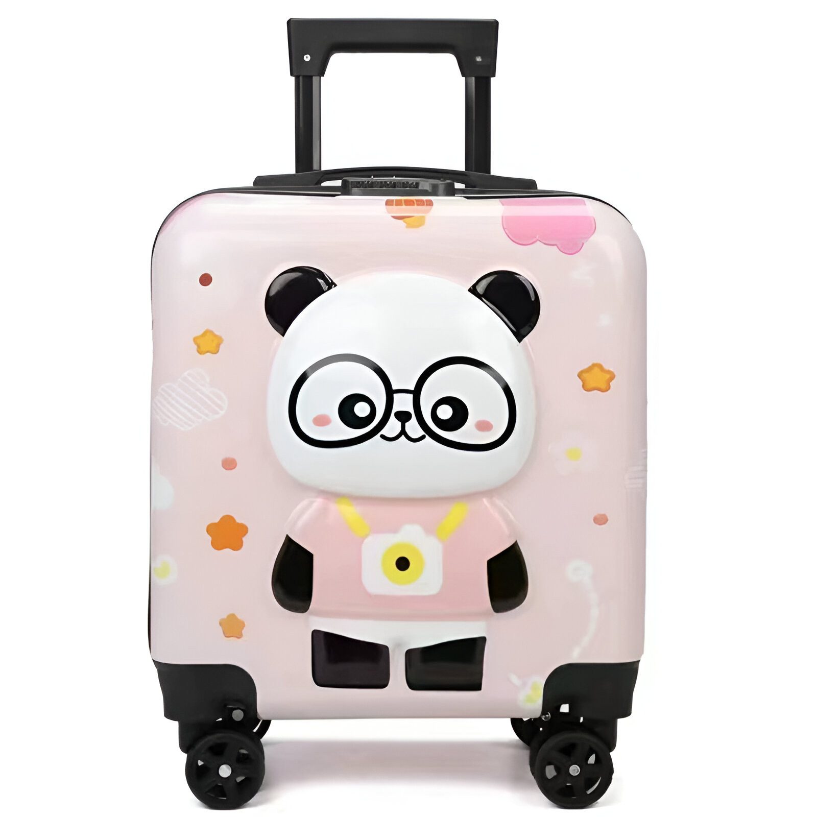 WS-Trend Kinderkoffer Panda 3D Kinder Trolley Kinderkoffer ABS Kindertrolley Jungen Mädchen, 4 Rollen