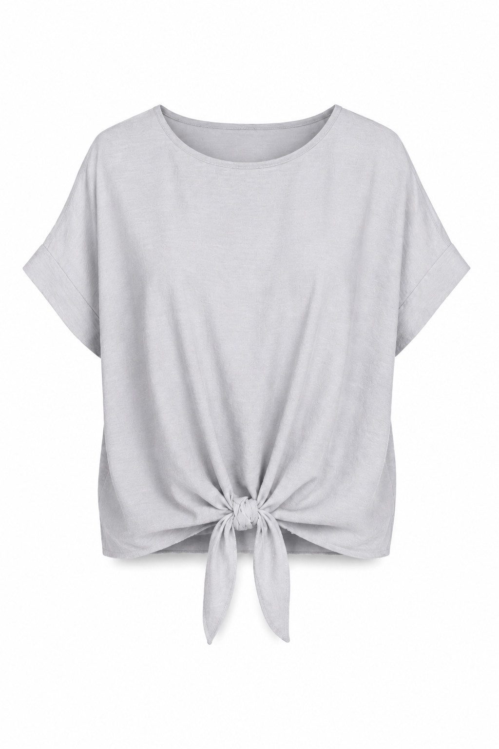 ITALY VIBES Kurzarmbluse - sommerliche Bluse - Blusenshirt Damen mit Knotendetail ONE SIZE / passend für Größe S - L