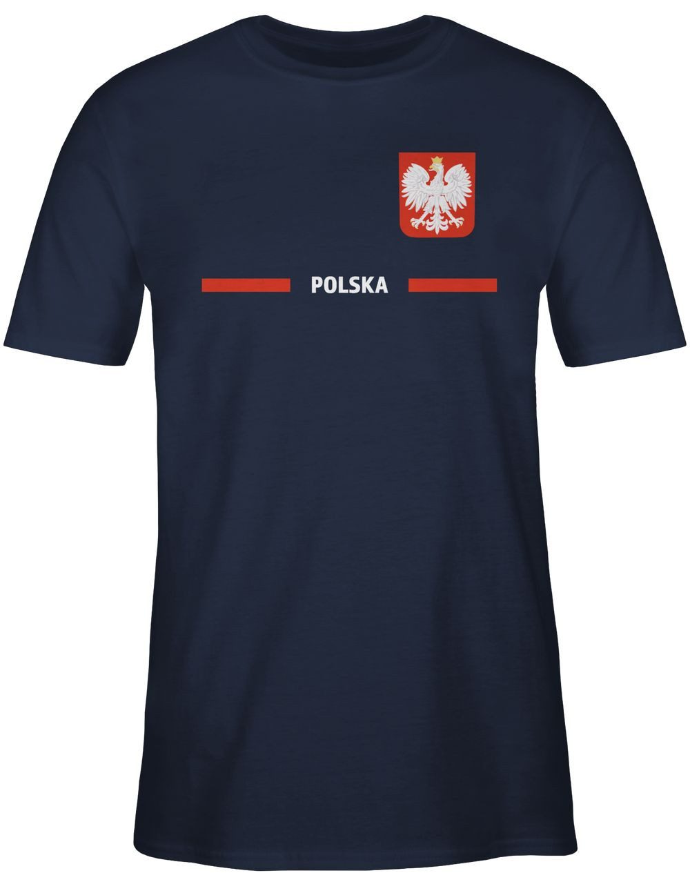 T-Shirt Polen Trikot Wappen, Polska mit Stolz, Polnisches Fan-Motiv