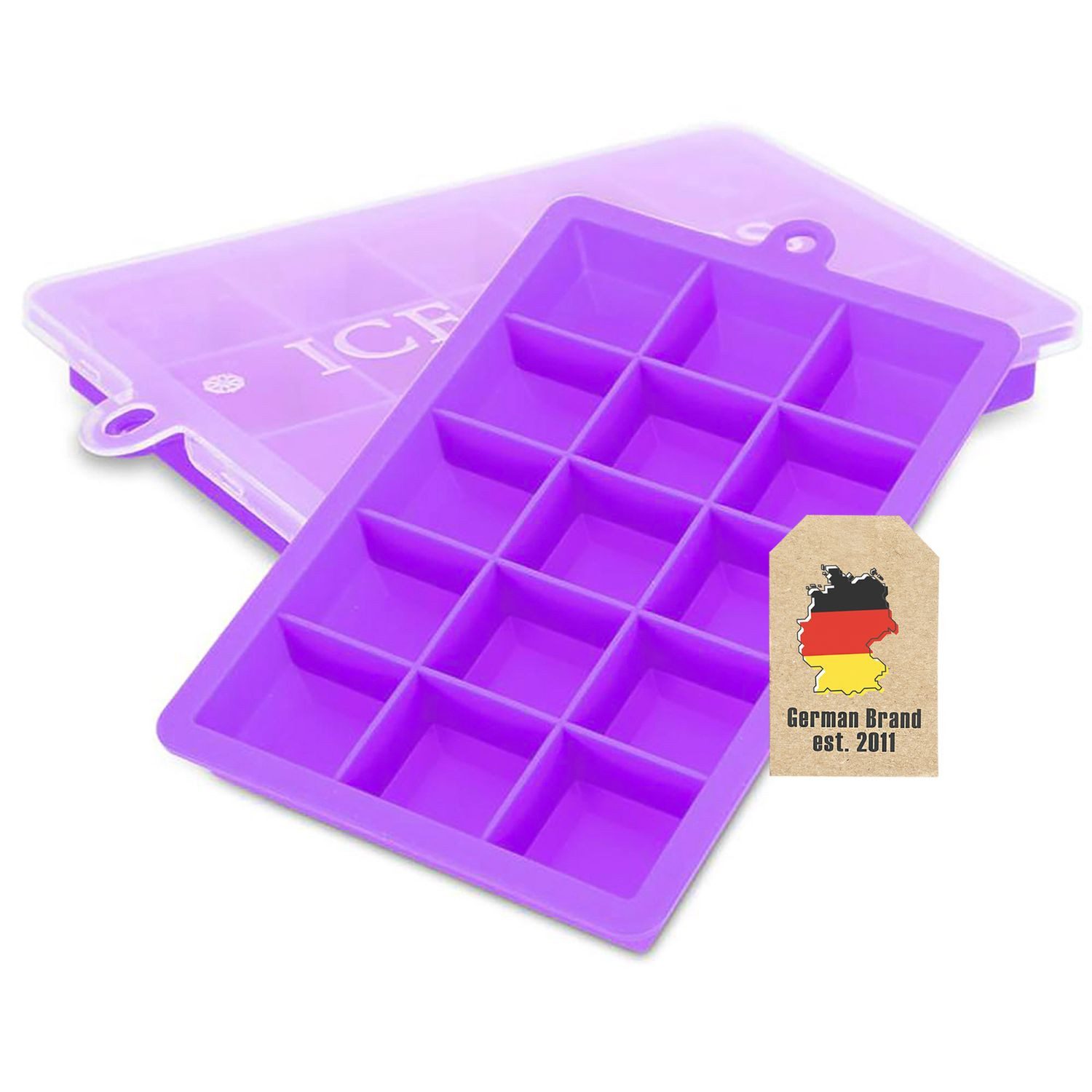 Intirilife Eiswürfelform, (2-tlg), Eiswürfelform Silikonform mit Deckel Ice Cube Form