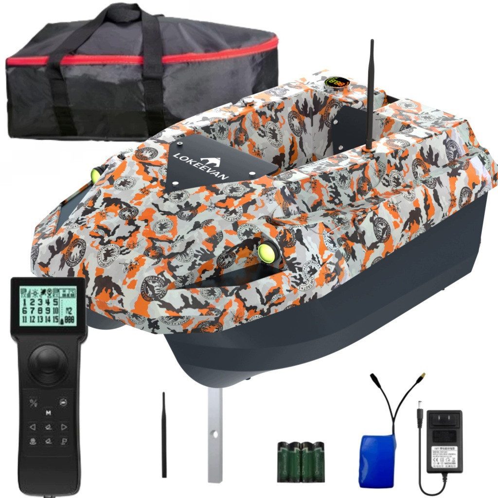 LOKEEVAN RC-Boot D50E, Futterboot mit Echolot,GPS und Fernbedienung