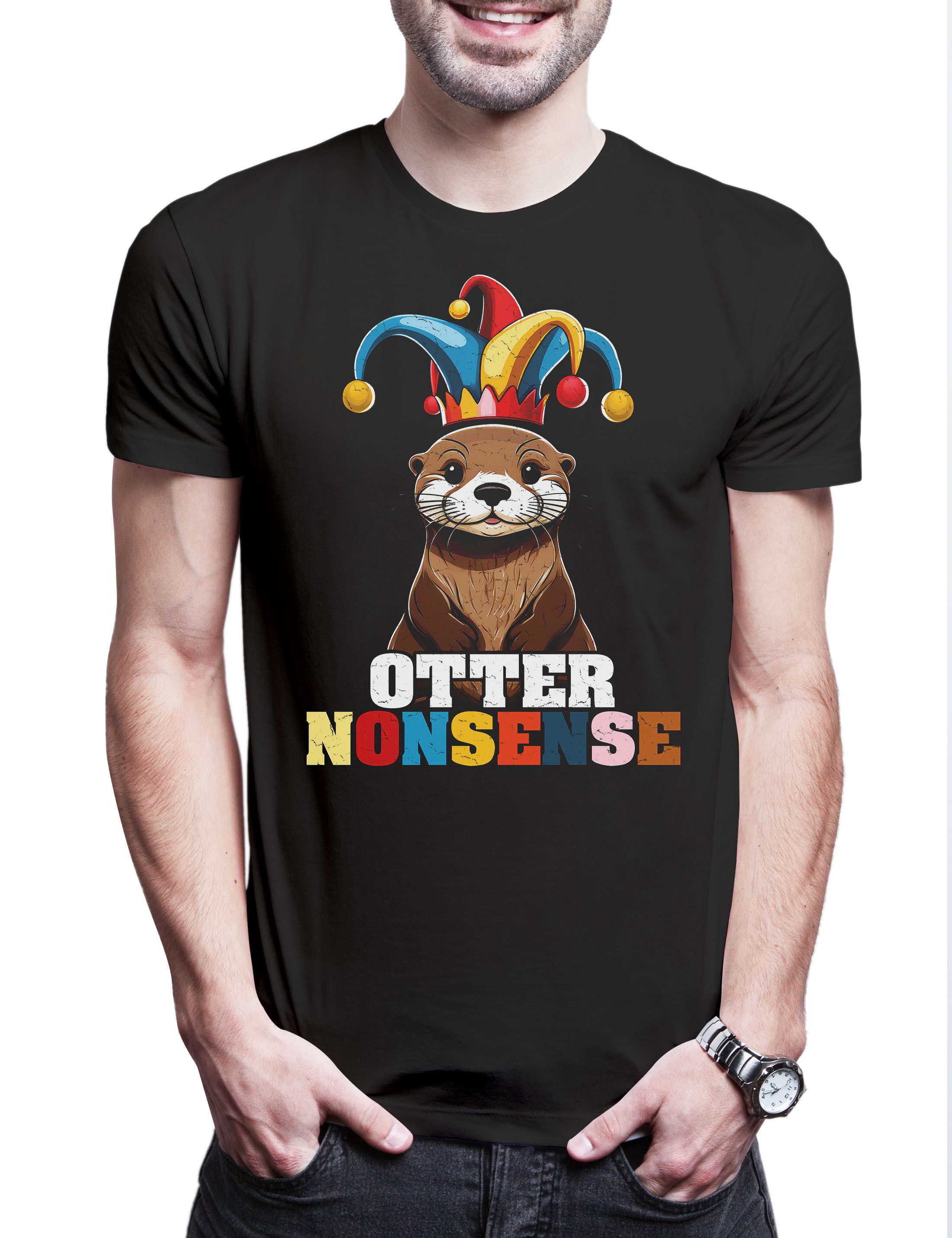 Print-Shirt Otter Nonsense Herren T-Shirt Other Slogan Wildlife lontra Nutria