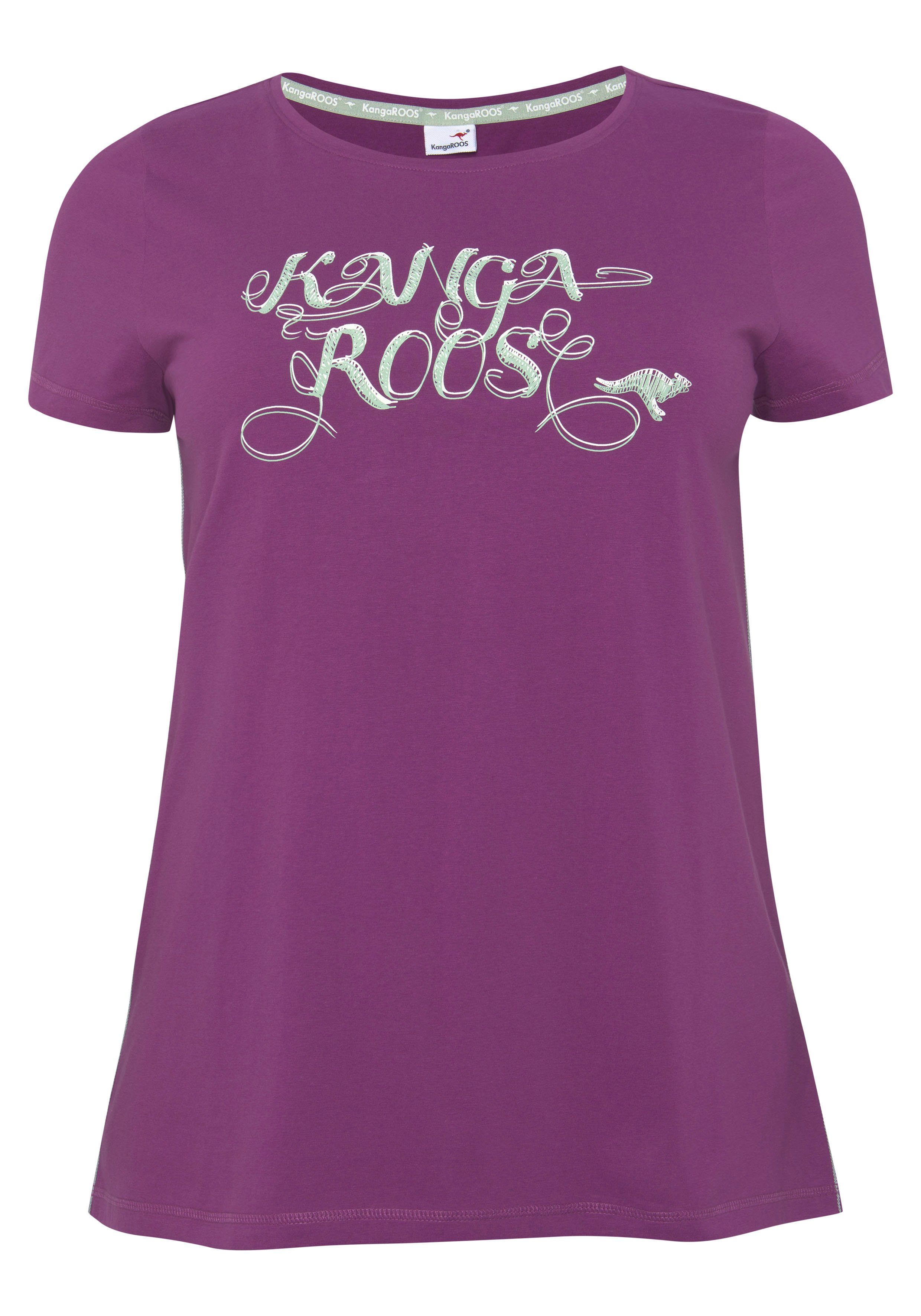 KangaROOS Longshirt (2er-Pack) Kurzarm, figurumschmeichelnde Passform, große Größen