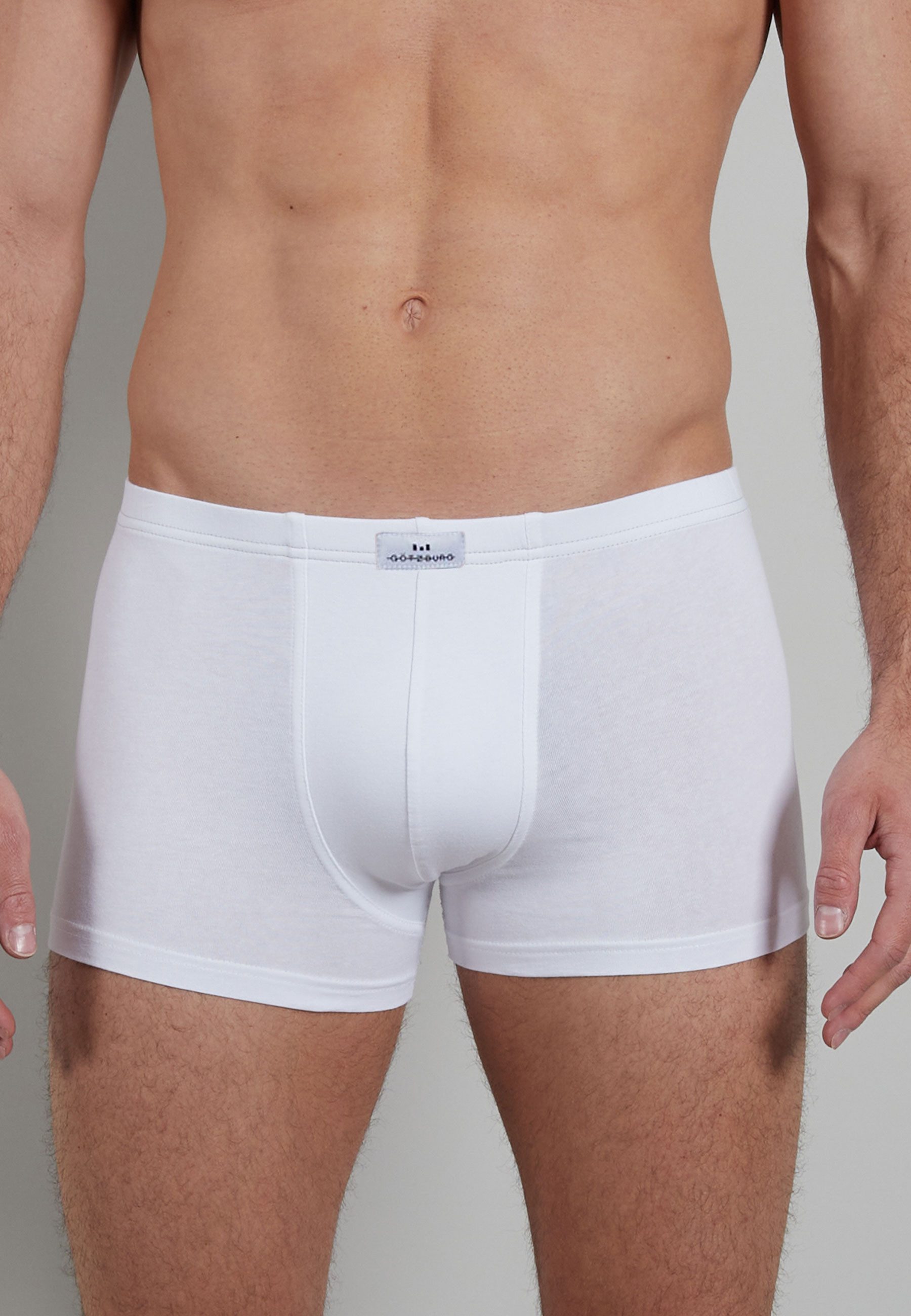 GÖTZBURG Boxershorts GÖTZBURG Herren Pants weiß uni 3er Pack (3-St) – Bild 4 von 4