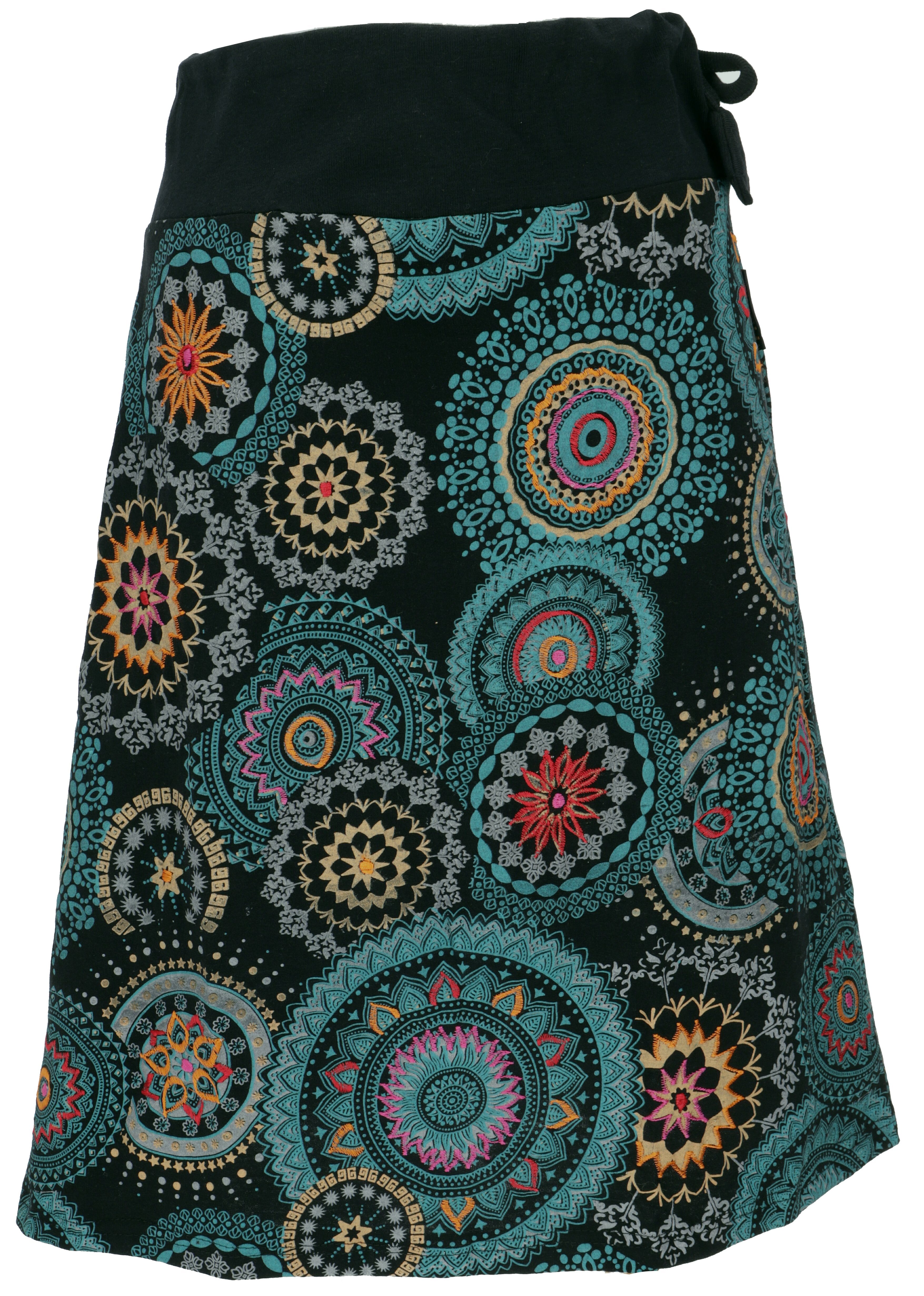 Guru-Shop Minirock Bestickter knielanger Rock, Boho günstig online kaufen