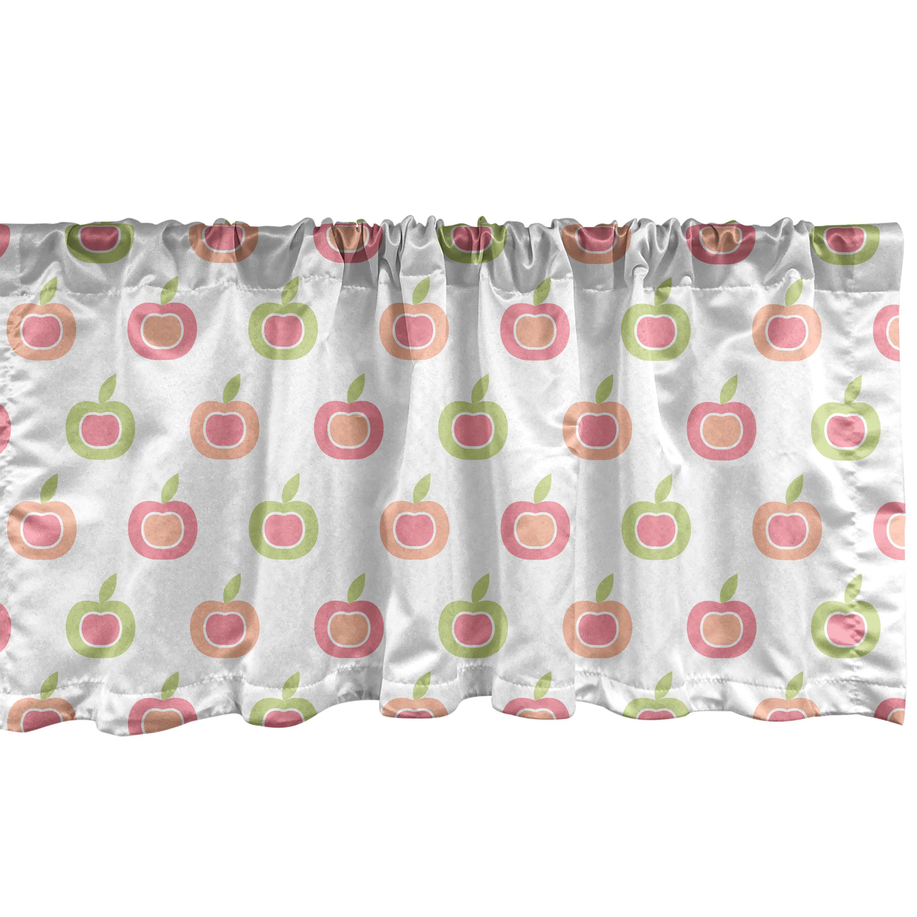 Scheibengardine Vorhang Volant für Pastell Microfaser, Dekor farbige mit Weiche Abakuhaus, Küche Stangentasche, Schlafzimmer Apple-Früchte