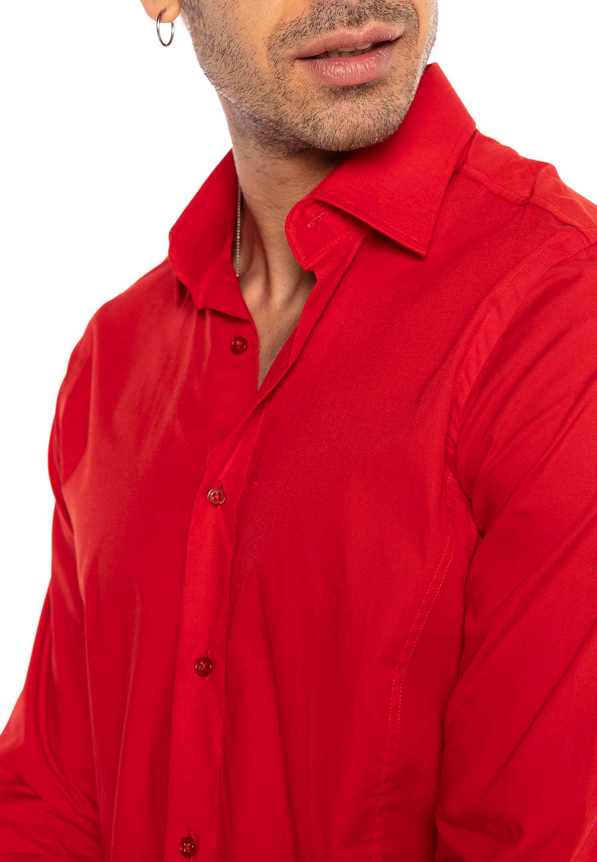 RedBridge Langarmhemd in Slim Fit – Kentkragen, Unifarben, Eleganter & Zeit günstig online kaufen