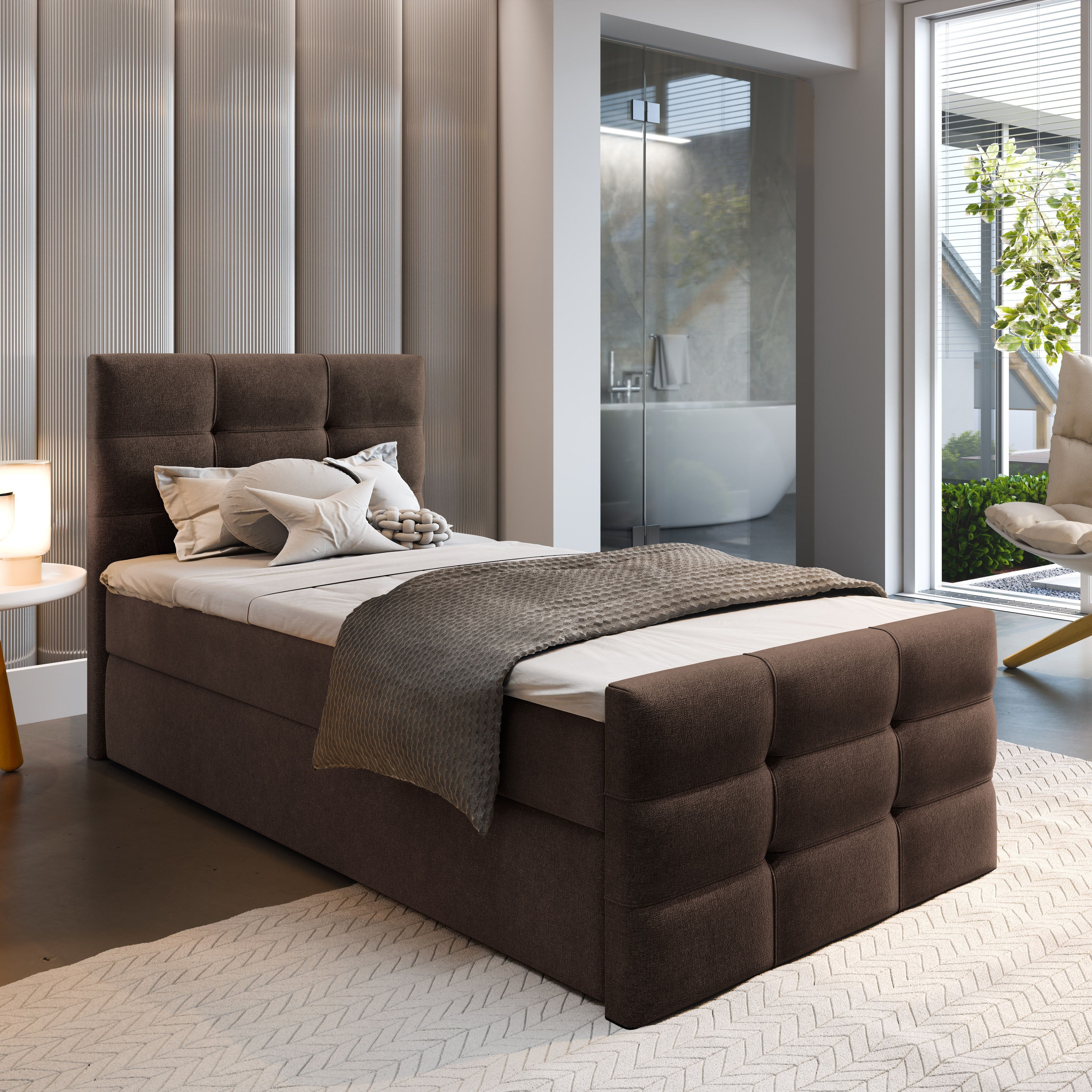 Masseno Boxbett AMON 80x200 cm mit Bonell Matratze und Topper günstig online kaufen