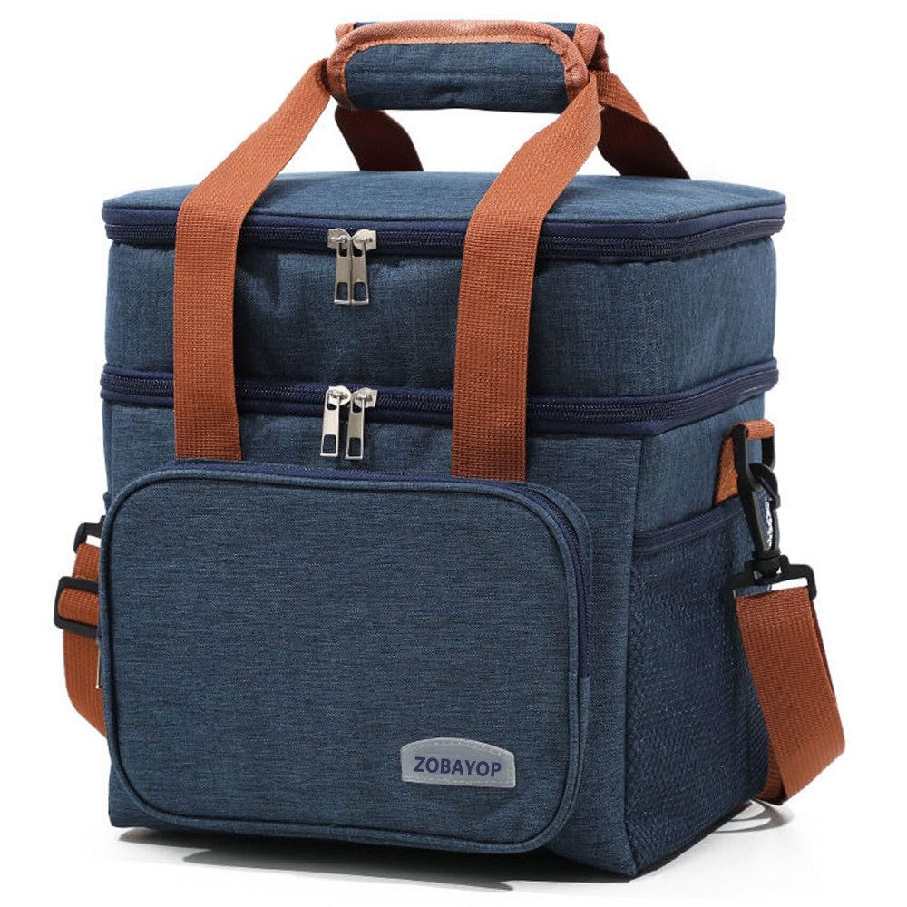 Blusmart Lunchbox Doppel Schicht Mittagessen Tasche, (Große Kapazität Wärmedämmung Mittagessen, Auslaufsicher, Kühltasche), Für Männer Frauen Arbeit Picknick schule
