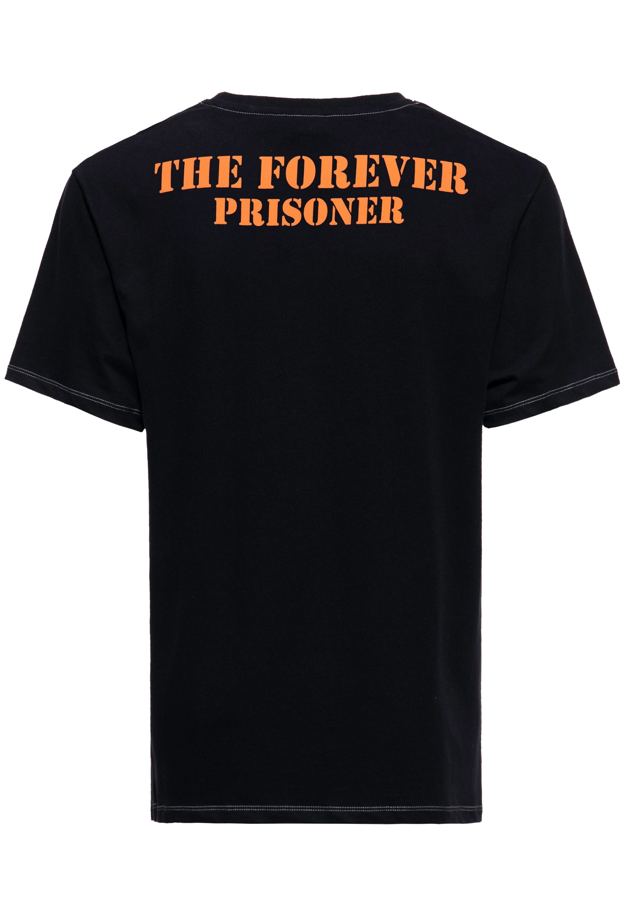 KingKerosin Print-Shirt County Jail (1-tlg) Mit Statement Prints auf Vorder- und Rückseite