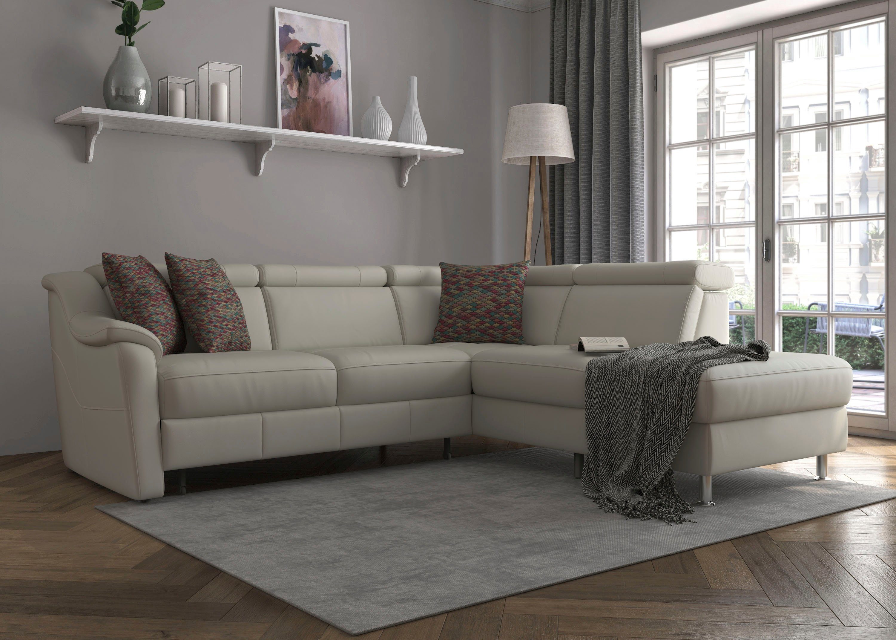 sit&more Ecksofa Freetown L-Form, inklusive Kopfteilverstellung und komfortablem Federkern