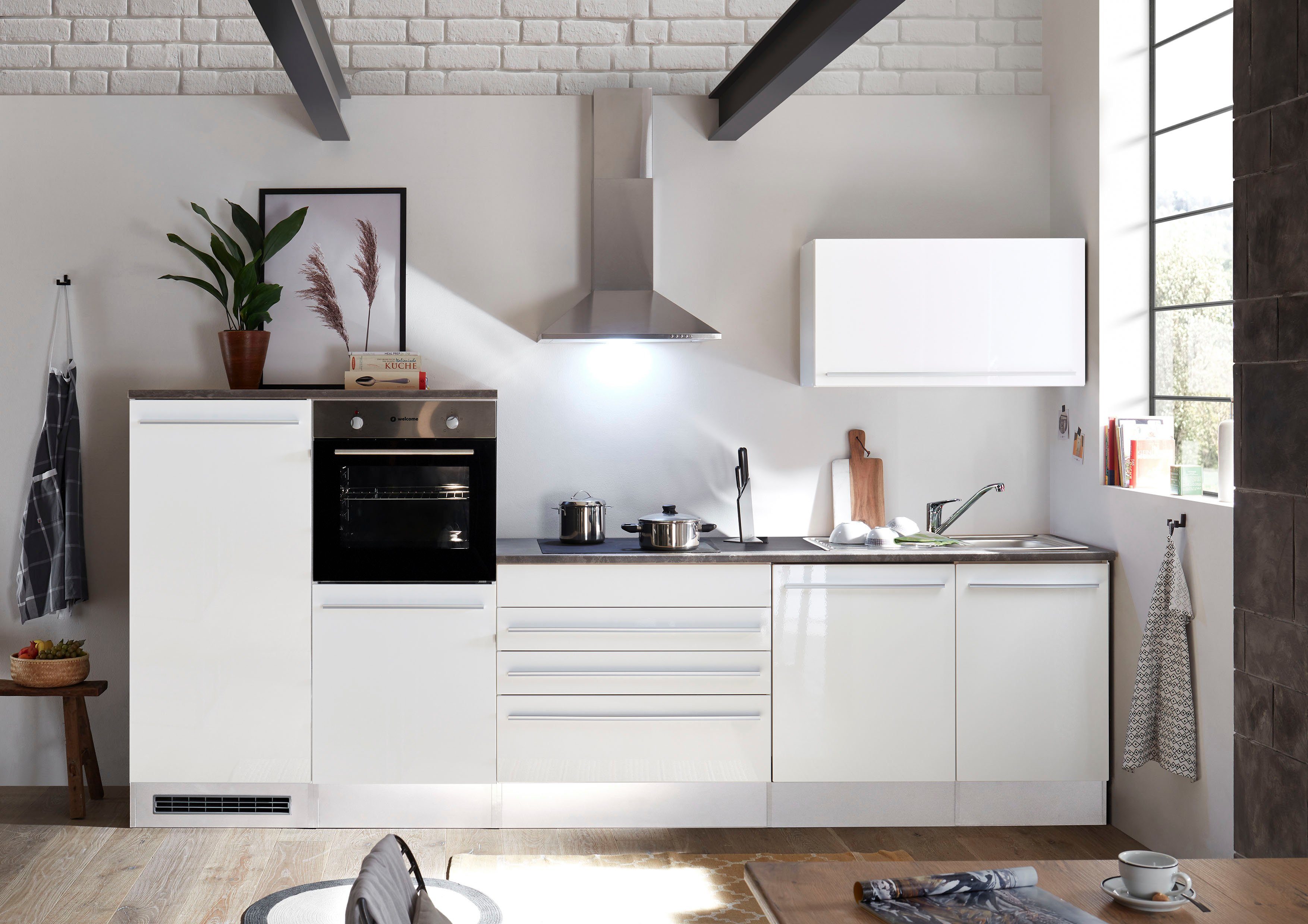 BASIC by Balculina Küchenzeile Jazz, Breite 320 cm, wahlweise mit E-Geräten