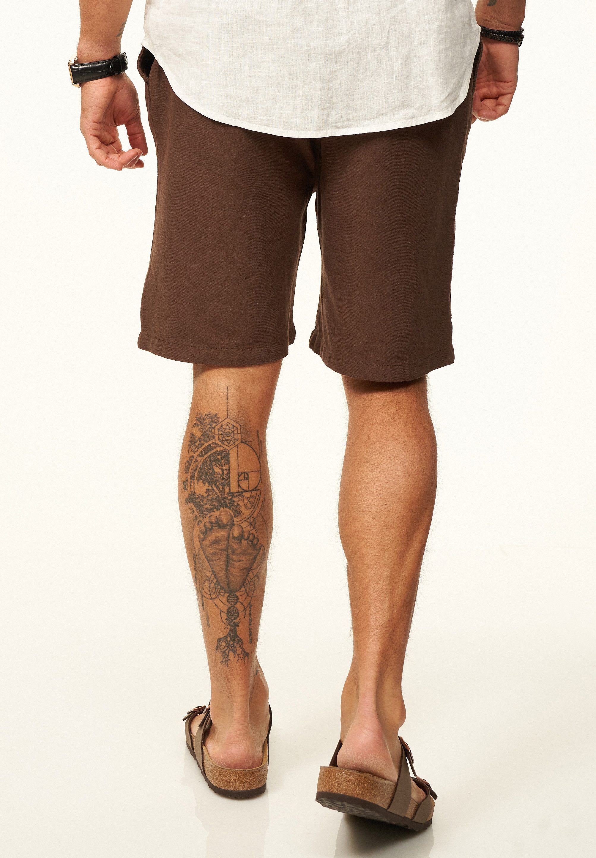behype Chinoshorts für Herren als luftig leichte Sommershorts - Kurze Hose Leinen Shorts Bermuda im Regular-Fit für den Sommer – Bild 4 von 4