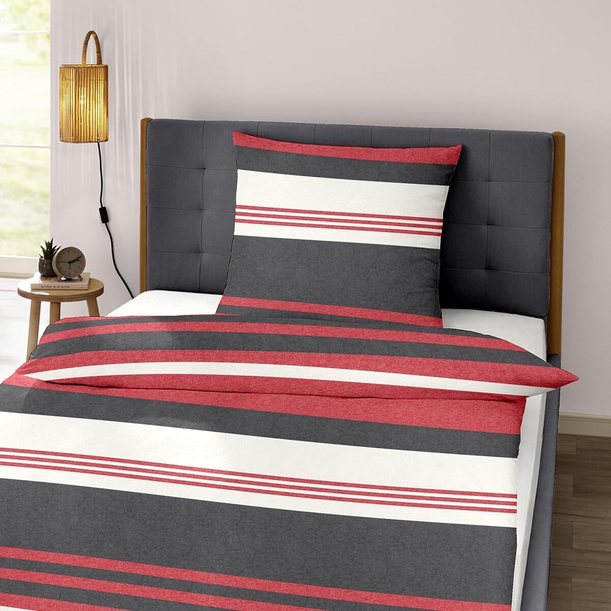 TRAUMSCHLAF Bettwäsche Locarno, Flanell, 2 teilig, zeitlose Streifen Bettwä günstig online kaufen