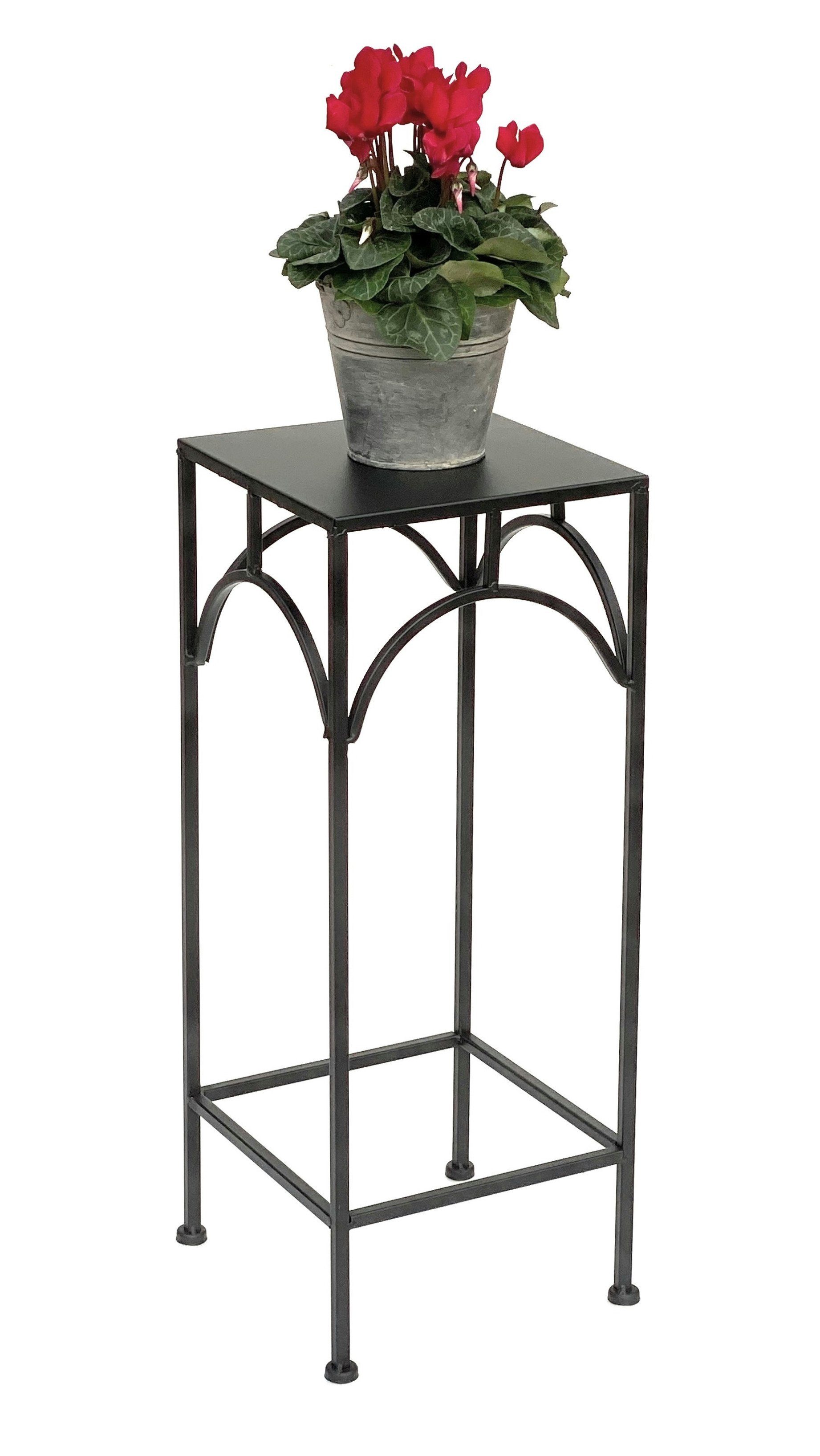 DanDiBo Blumenhocker Metall Schwarz Eckig 60 cm Blumenständer 96132 M Beistelltisch Blumensäule Modern Pflanzenständer Pflanzenhocker | Blumenhocker