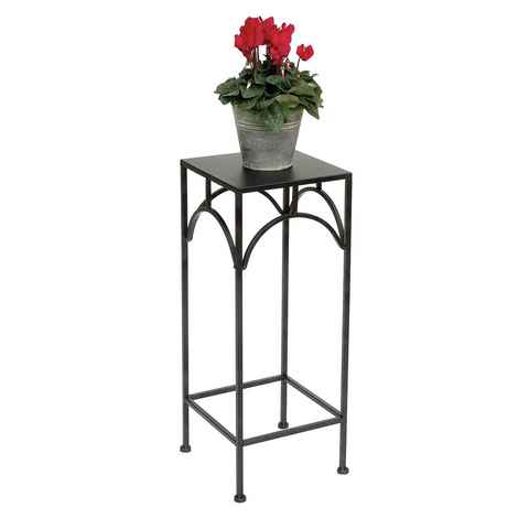 DanDiBo Blumenhocker Metall Schwarz Eckig 60 cm Blumenständer 96132 M Beistelltisch Blumensäule Modern Pflanzenständer Pflanzenhocker