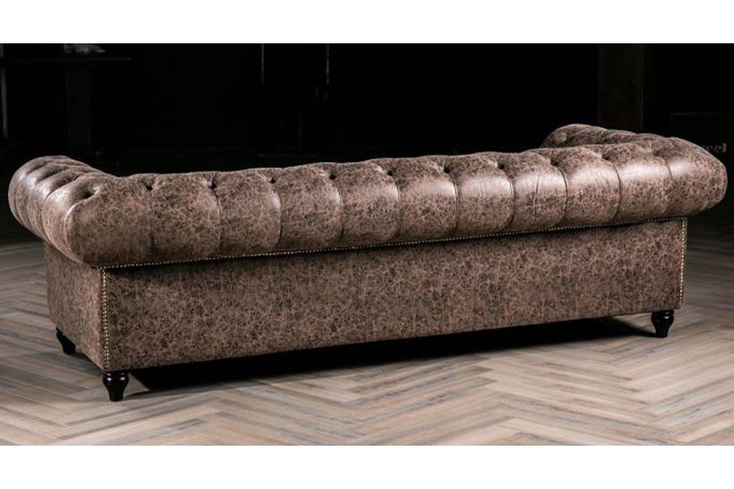 in Made Couch moderne Dreisitzer JVmoebel Neu, Europe braune stilvoller Chesterfield Luxus Sofa