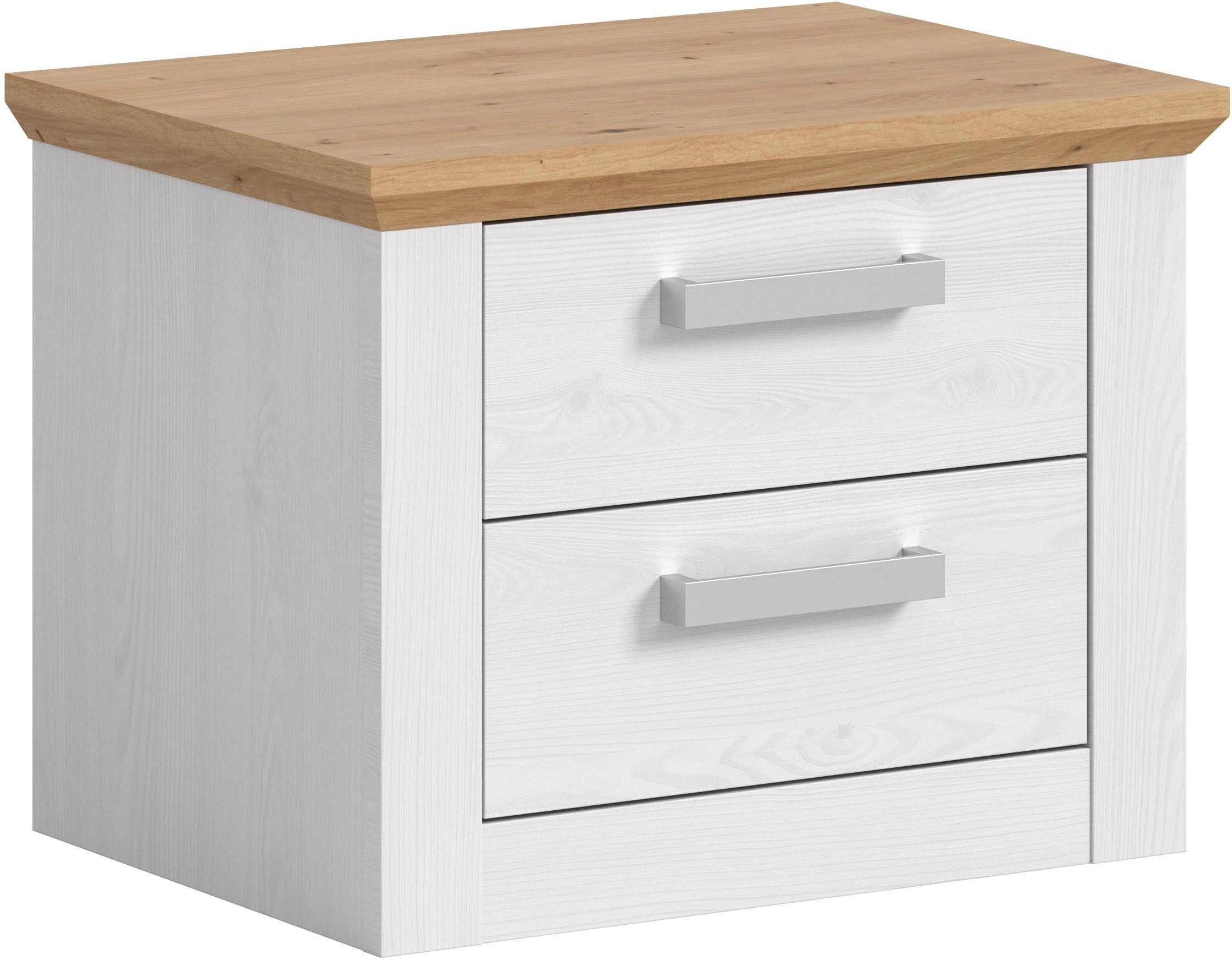 Home affaire Nachtschrank COSENZA, Breite 54cm, in Landhausoptik (inklusive 2 Schubkästen mit Vollauszug) Nachtkommode, Nachtische, Kommode, Nako, Beistelltisch