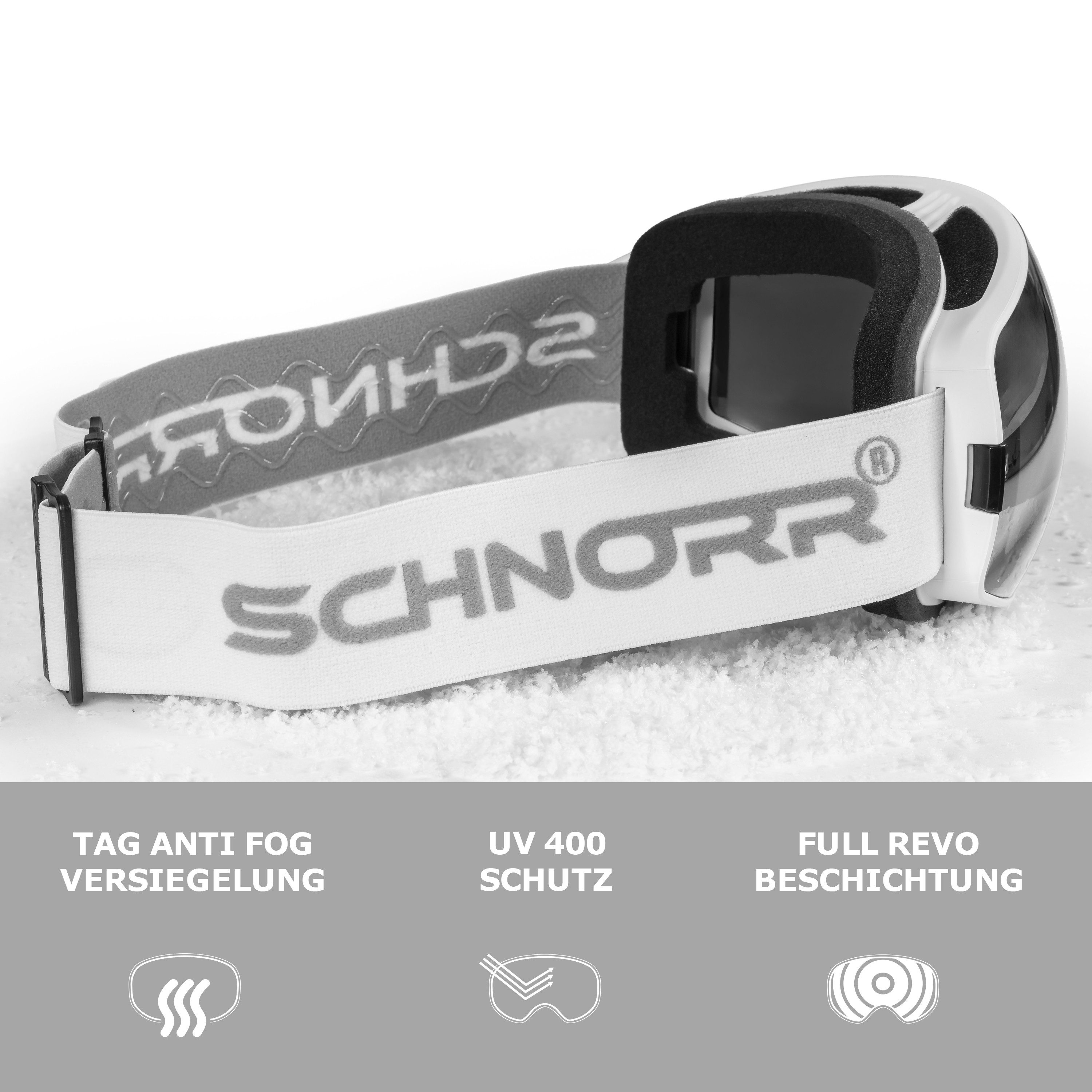 SCHNORR Sportbrille Schnorr Skibrille Ventra - Sphärisch, Silber (S3/S4), Full REVO, Ant, (1-St), Full REVO-Beschichtung Silber (S3/S4) – Bild 3 von 3