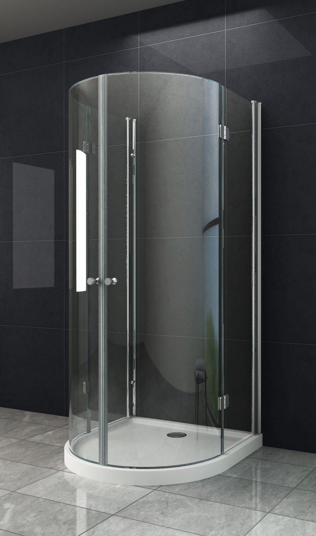 Home Systeme Runddusche CESAR faltbare U Form Duschkabine Dusche Duschwand Duschabtrennung, BxT: 90x90 cm