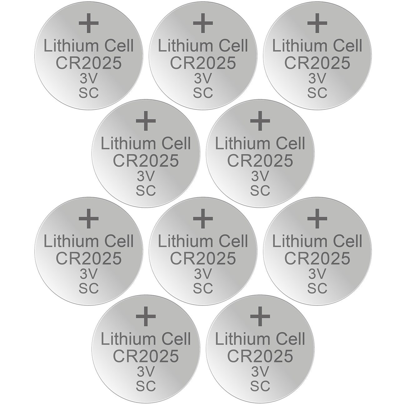 XCell CR2025 Lithium-Knopfzellen, 3V, 170mAh, Für Uhren & Autoschlüssel Knopfzelle, (10 St), Universal-Knopfzelle: Ideal für Thermometer, Uhren, Waagen & Keys