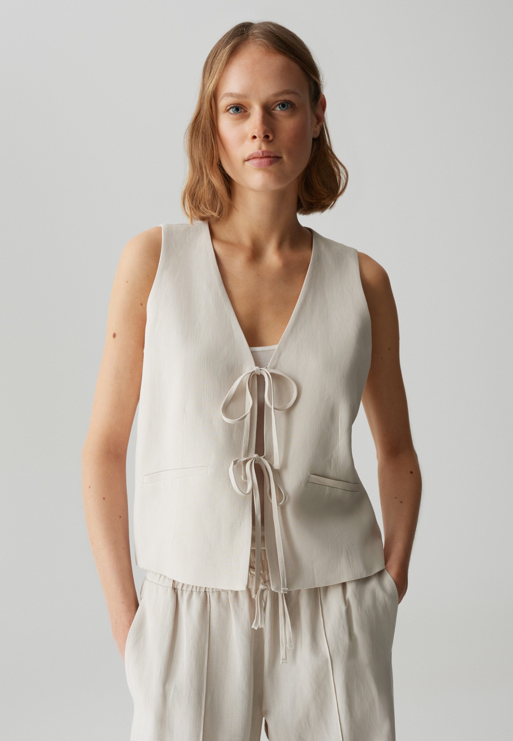 OPUS PANTS Anzugweste WRINA aus nachhaltigem Viskose Leinen Mix günstig online kaufen