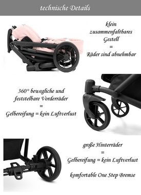 babies-on-wheels Kombi-Kinderwagen Invento 2 in 1 inkl. Sportsitz und umfangreichen Zubehör in 9 Farben