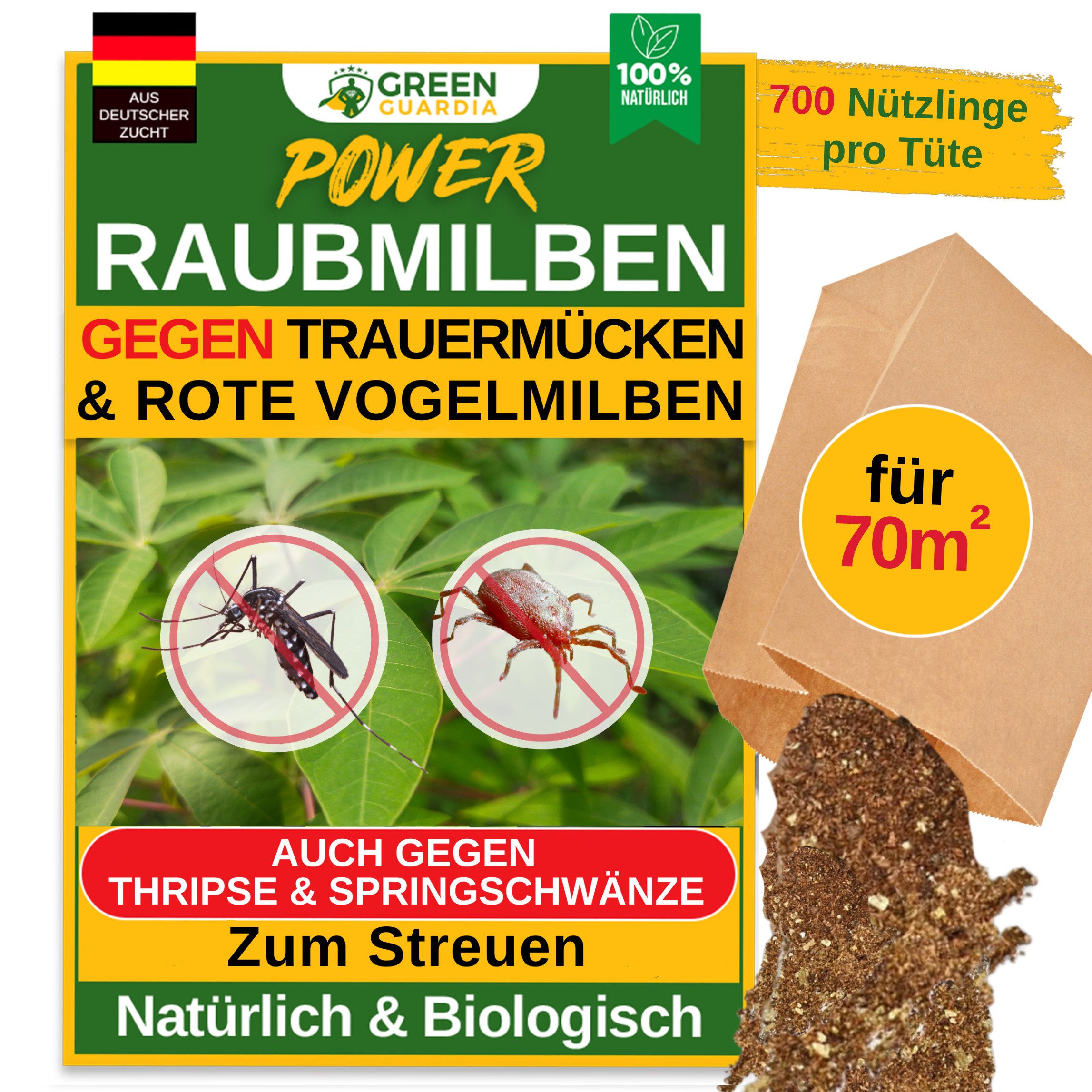 Insektenvernichter Raubmilben gegen Trauermücken & Rote Spinnmilben - Streuware