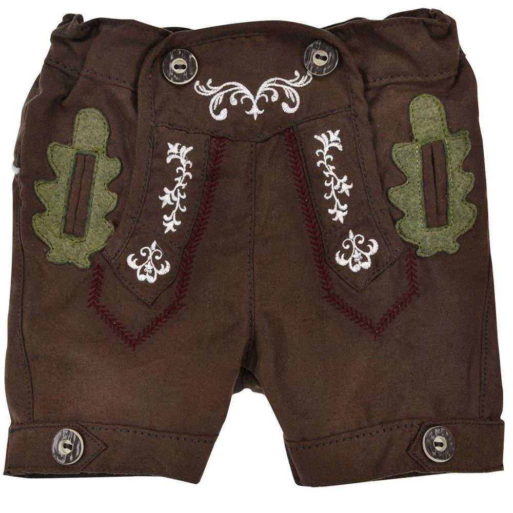 BONDI Trachtenlederhose Jungen Kunstleder Shorts Hose 'Lausbub' 91586, Br