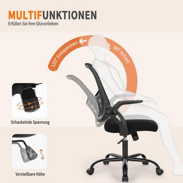 JOEAIS Chefsessel Bürostuhl Schreibtischstuhl Stuhl OfficeChair Drehstuhl Computerstuhl (Bürostuhl Ergonomisch Bürosessel mit Rollen und Wippfunktion, Sessel), Verstellbarer Lordosenstütze Armlehne, Höhenverstellung 110 kg