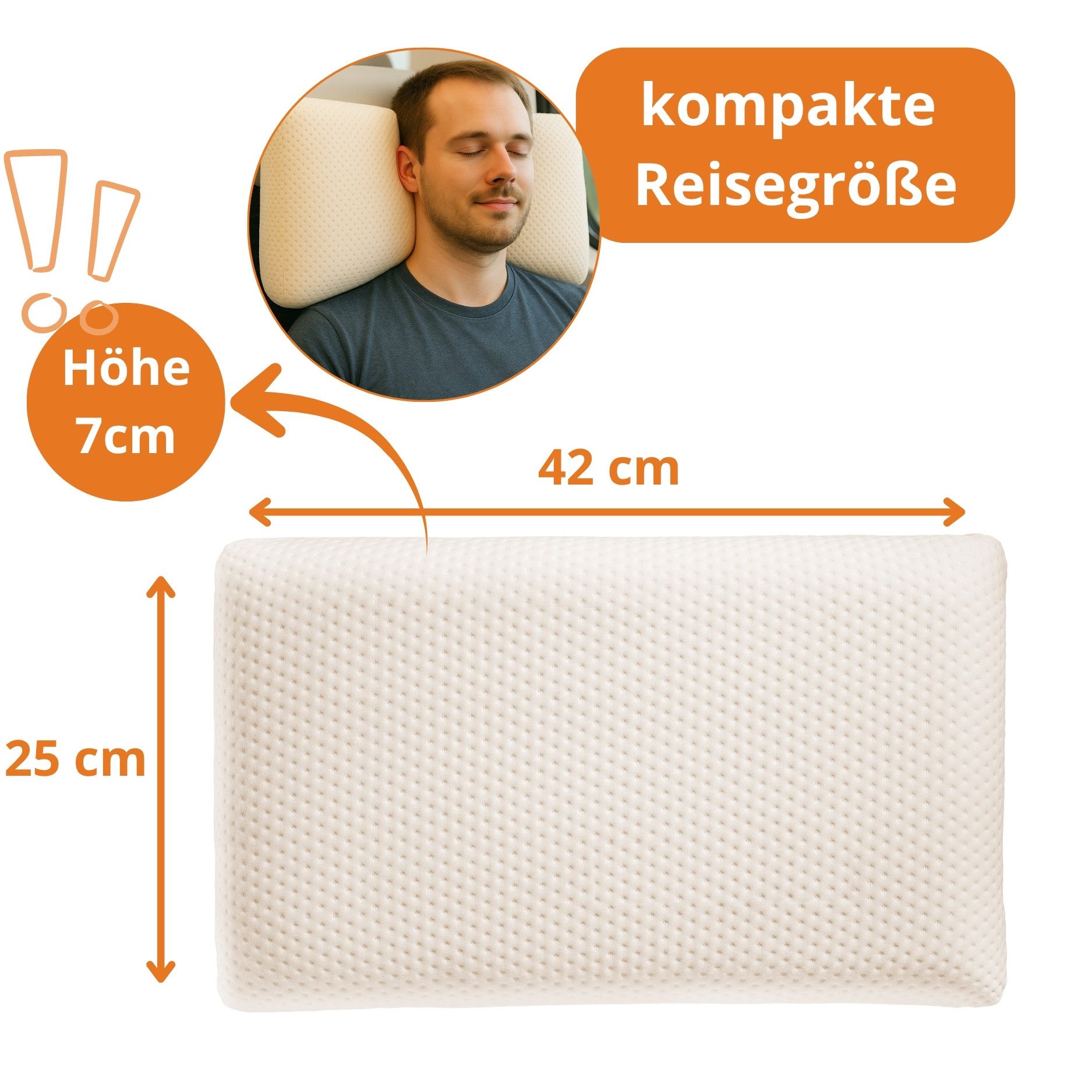 sleepling Nackenstützkissen Orthopädisches Reise- und Nackenstützkissen, Füllung: Viscoelastischer Schaum, Bezug: 100% Polyester Aloe Vera veredelt, Seitenschläfer, Rückenschläfer, Bauchschläfer, Viskoelastischer Schaum, Memory Effekt, geringe Größe für Unterwegs