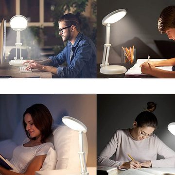 Bedee Schreibtischlampe Mehrere Helligkeitsstufen Tischlampe Kabellos Tischlampe Akku Lampe, ‎Faltbar, LED fest integriert, Warmweiß, LED Tischlampe Akku Tischlampe Lampe Leselampe Tischlampe Desk Lamp