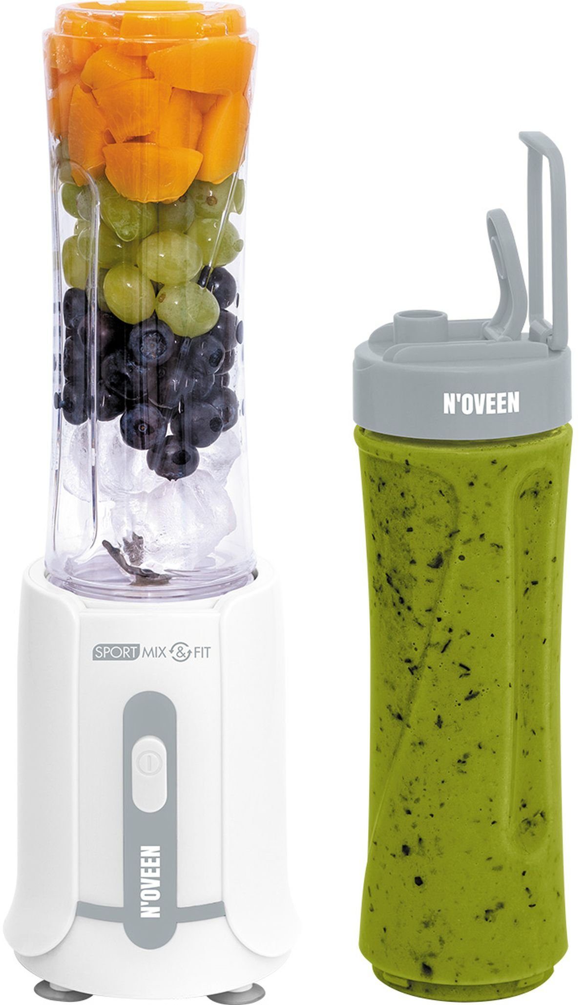 Noveen Smoothie-Maker Noveen 300W Sport Mix & Fit Blender, 600ml, Transparent, 300 W