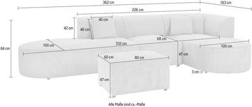 andas Ecksofa Alesund L-Form, bestehend aus Modulen, auch einzeln erhältllich, miteinander verbunden